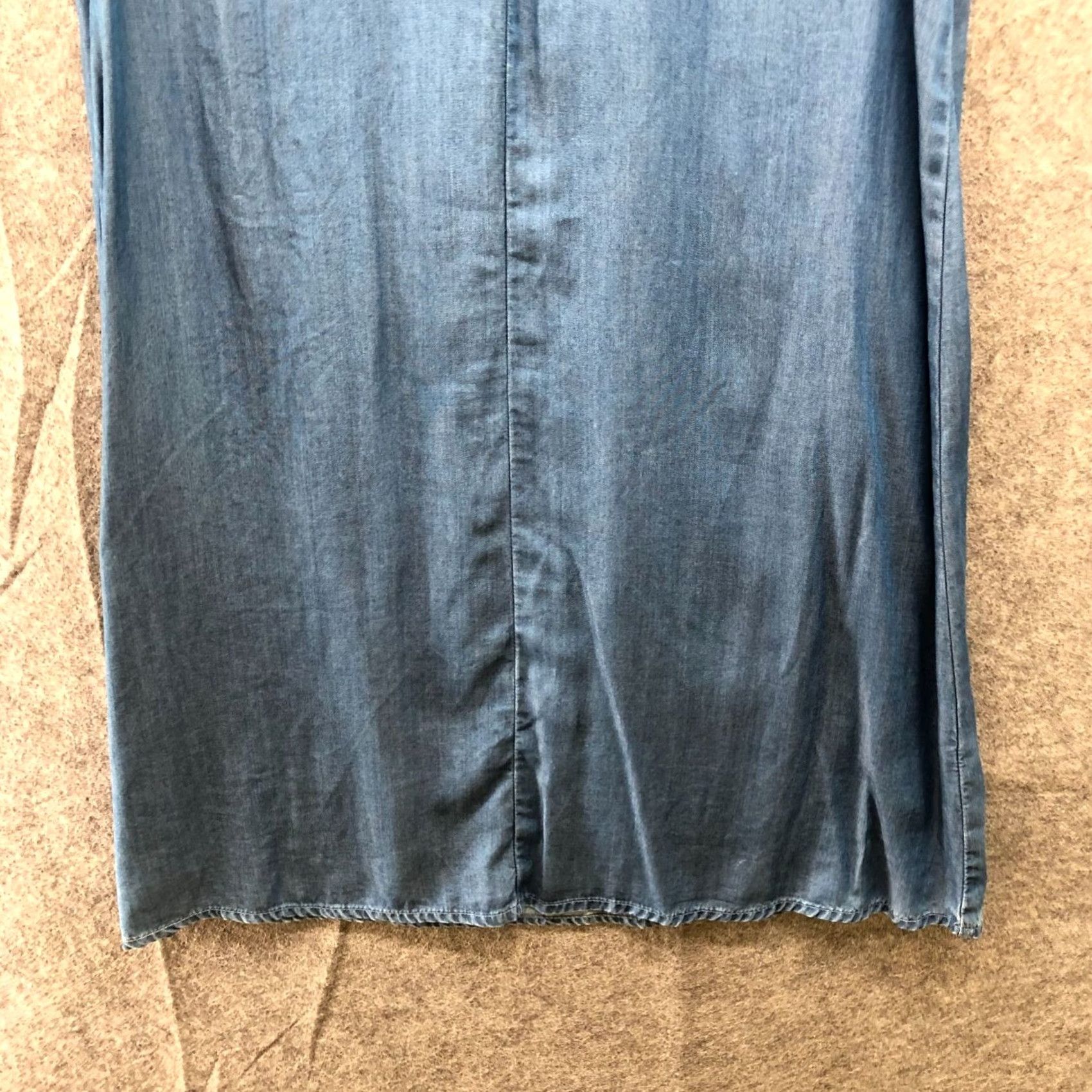 Lucky Brand Lucky Brand Chambray Dress Womens XS Blue Short Sleeve Lace Up Lyocell Mini Bohemian Slim Fit Casual Womens XS Size 26" / US 2 / IT 38 - 4 Thumbnail