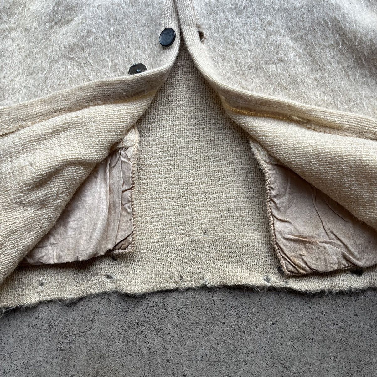 Crazy 60s Mohair Cardigan Distressed Campus Wool Kurt Cobain