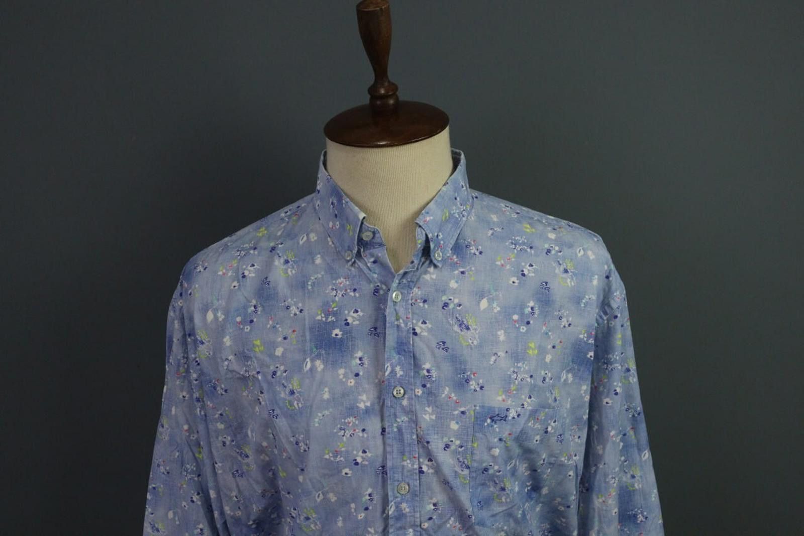 Paul & Shark Paul & Shark Yachting Blue Floral Button Up Shirt Size 45 Size US M / EU 48-50 / 2 - 4 Thumbnail
