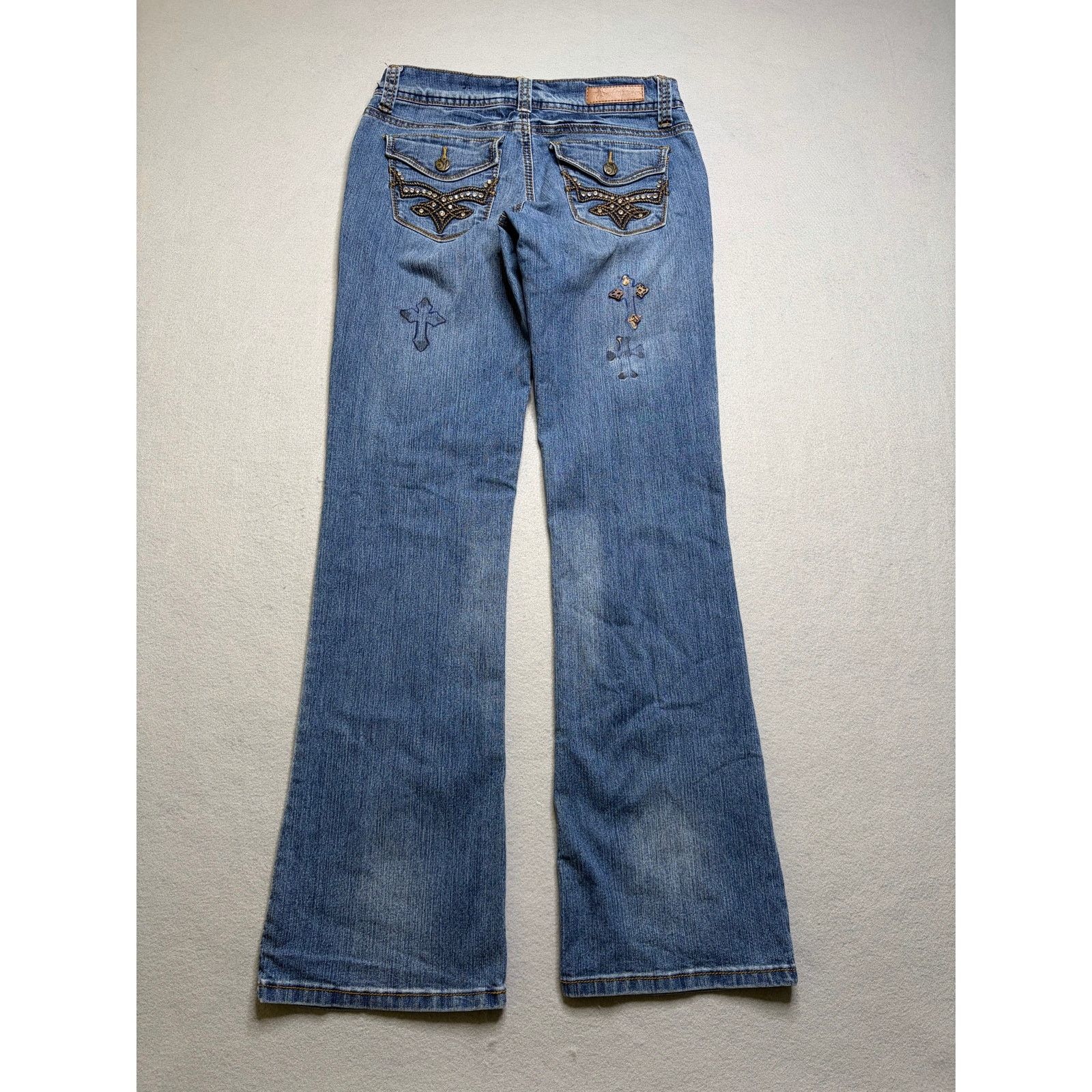Southpole Southpole Women’s Distressed Flare Jeans Denim Y2K 28x31 Size 28" / US 6 / IT 42 - 3 Thumbnail