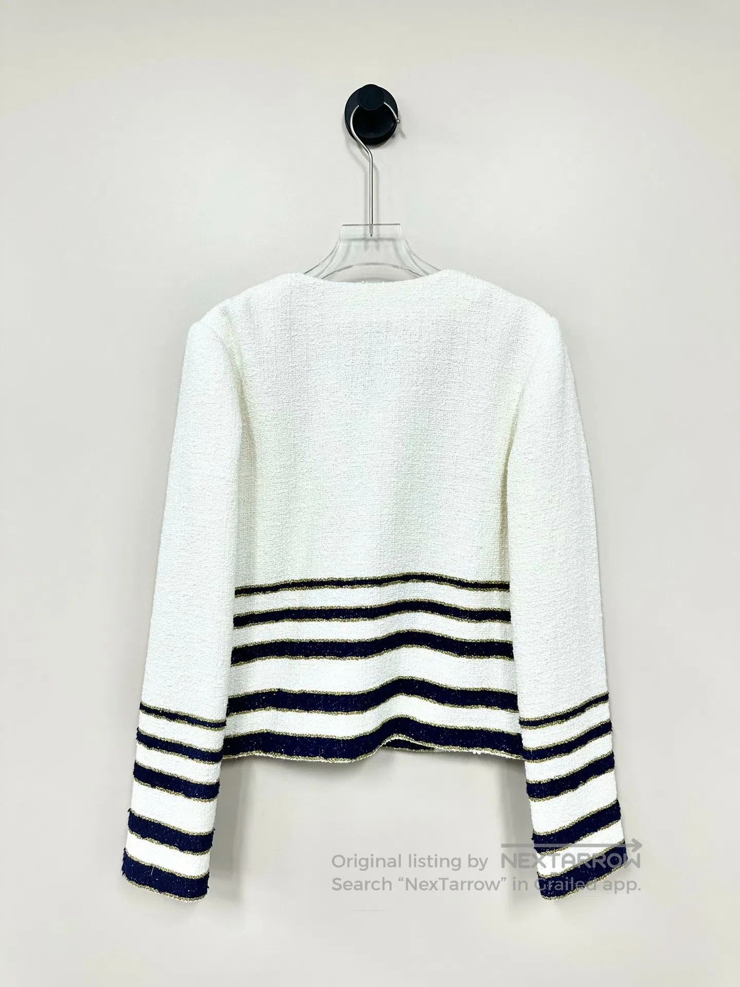 Valentino Valentino White Striped Chic Jacket| Size S / US 4 / IT 40 - 2 Thumbnail