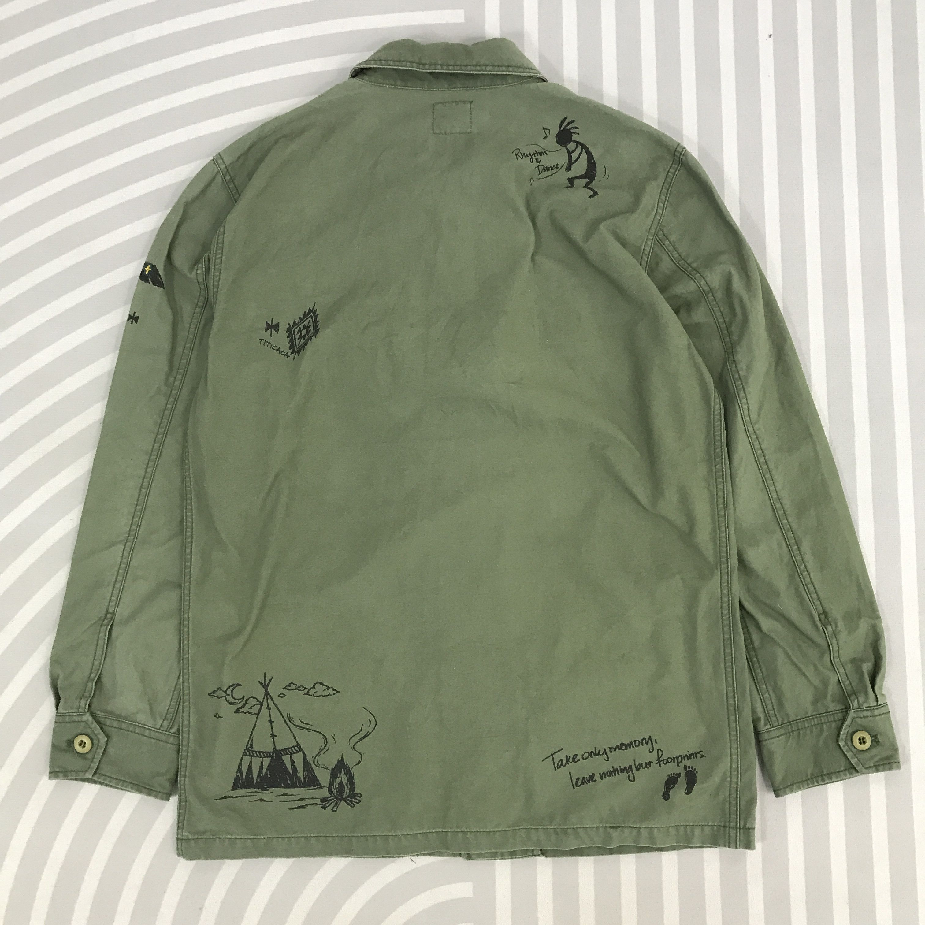 Japanese Brand × Vintage Vintage T.C Army Titicaca design Og107 Jacket Size US L / EU 52-54 / 3 - 3 Thumbnail
