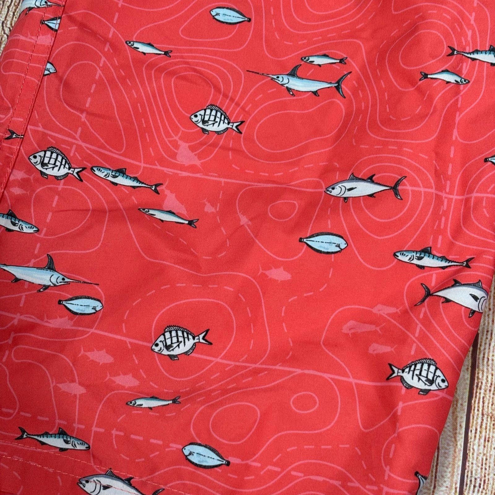 Other Ocean + Coast Red Fish Pattern Swim Shorts Boys Large NWT Size US 26 / EU 42 - 2 Thumbnail