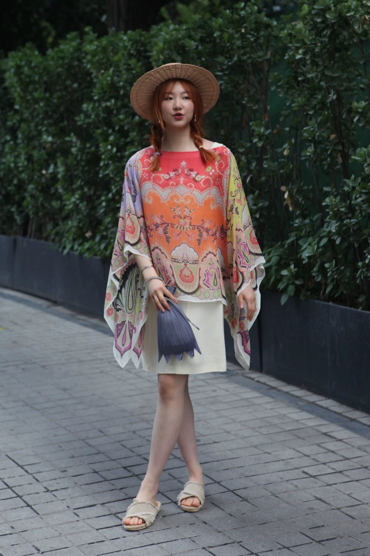 Etro Paisley Print Silk Butterfly Sleeves Top, Women's — image 2 of 6