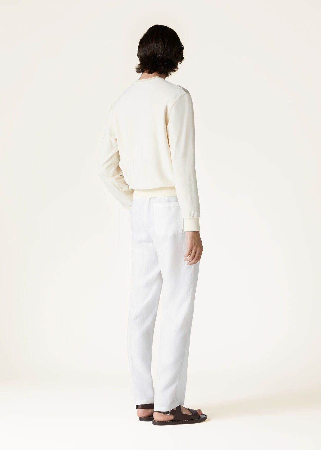 Loro Piana o1w1db10125 FAO0216 Hotaka Crewneck Sweater in Off White Size US L / EU 52-54 / 3 - 5 Thumbnail
