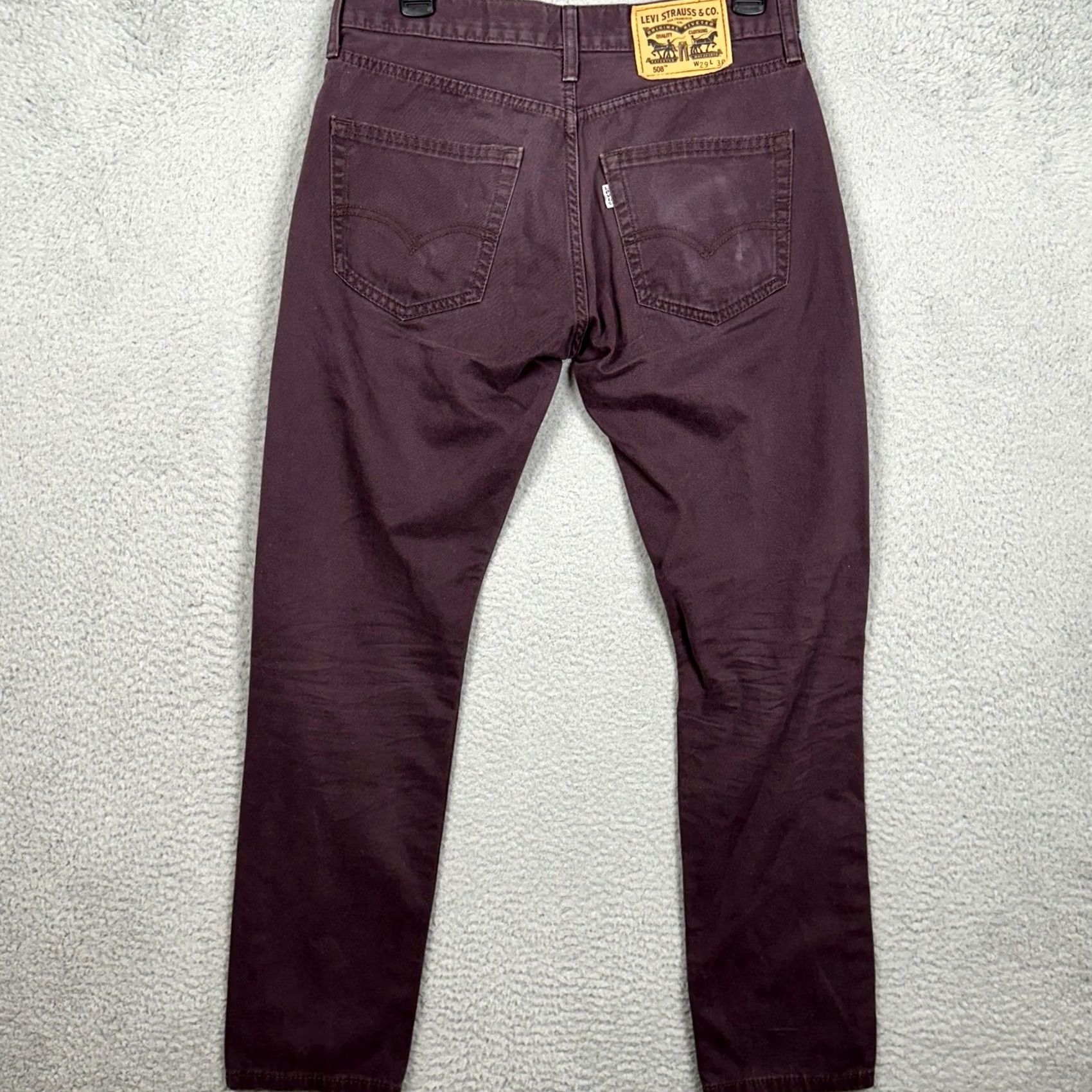 Levi's Levi's 508 Jeans Mens 29X30 Purple Tapered Regular Denim 5-Pocket Zip Pocket Levi's 508 Mens Purple Jeans Size US 29 - 2 Thumbnail