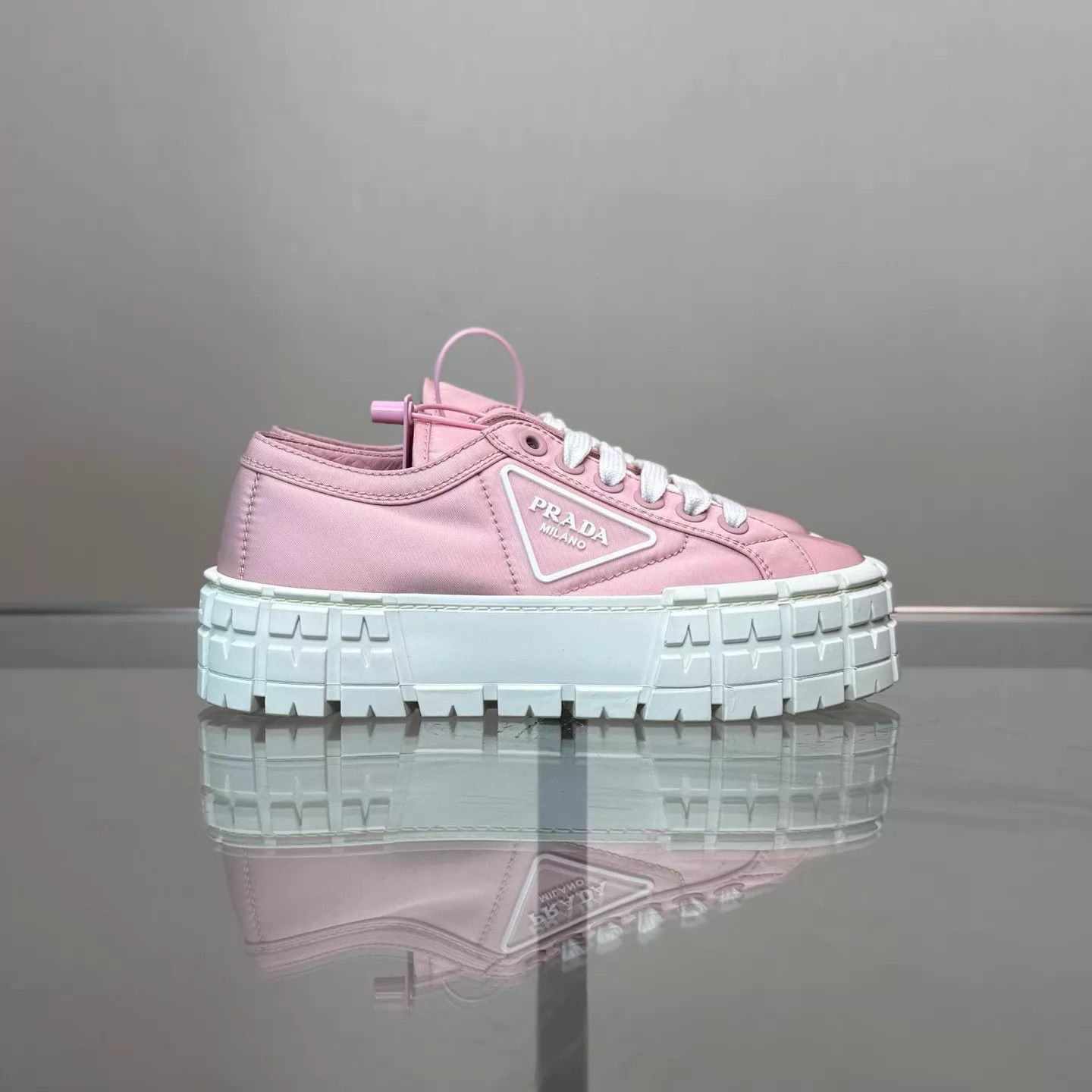 Prada Prada Triangle Pink Nylon Platform Cracker Wmns 36 Size US 5.5 / IT 35.5 - 3 Thumbnail