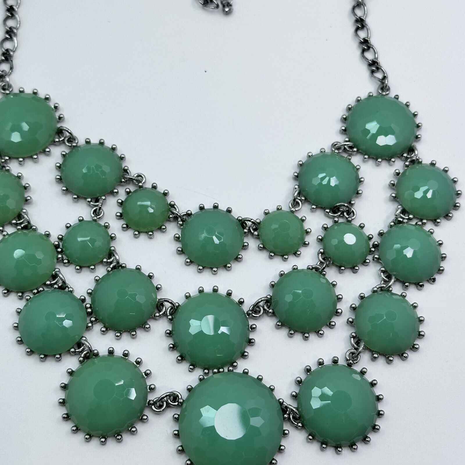 Unknown London Chunky Statement Mint Green Silver Tone Chain Necklace mcm Size ONE SIZE - 10 Thumbnail