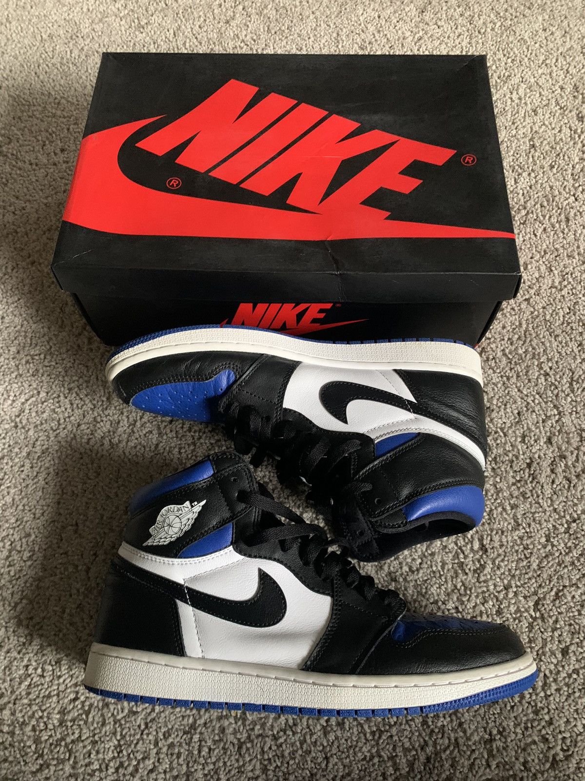 image of Jordan Nike Air Jordan Retro 1 High OG ‘Royal Toe’ Size 10 Shoes, Men's
