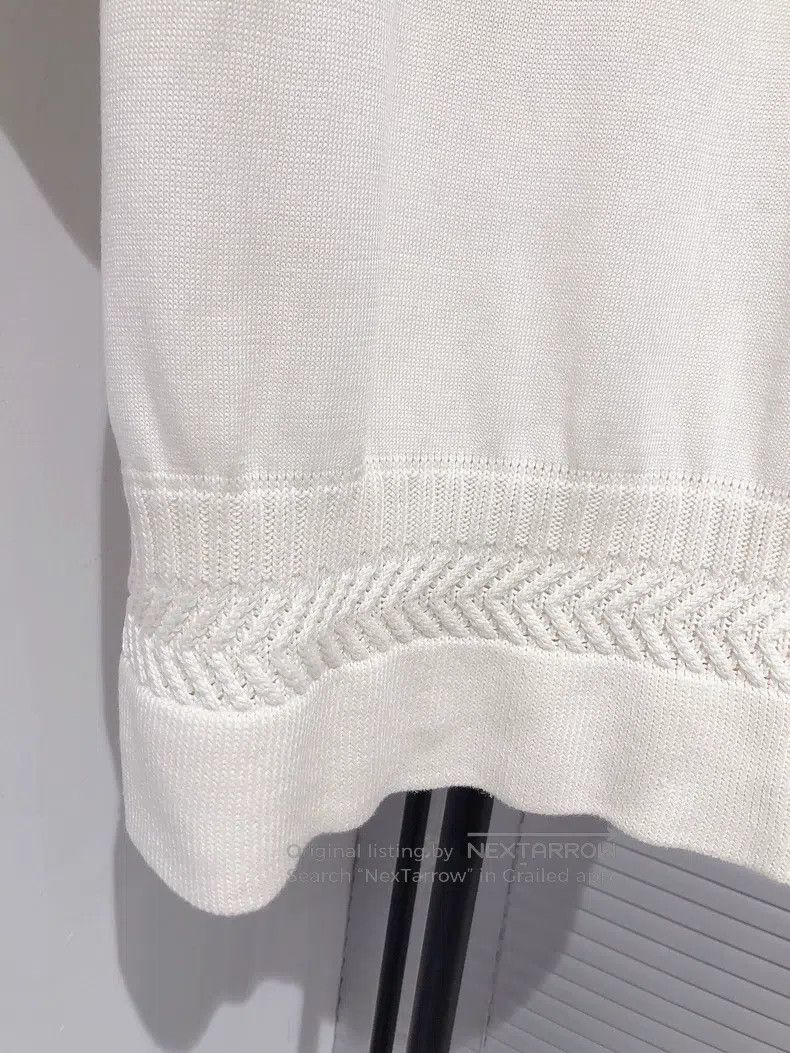 Hermes Hermes White knitted short-sleeve top Size XS / US 0-2 / IT 36-38 - 4 Thumbnail