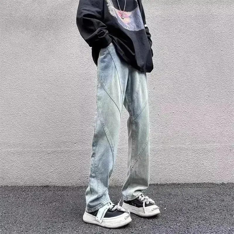 Japanese Brand Retro patchwork straight leg jeans Size US 32 / EU 48 - 6 Thumbnail