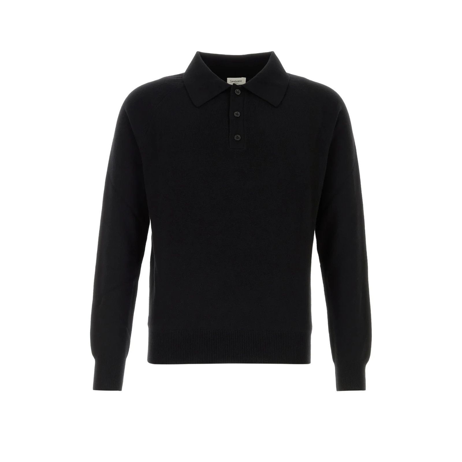 SAINT LAURENT Black Wool Polo Shirt New & Authentic (Men's s