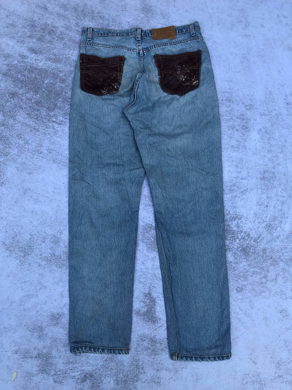 Levi's Vintage Thrashed Levi's Leather Pocket Ripped Jeans Size US 33 - 10 Thumbnail