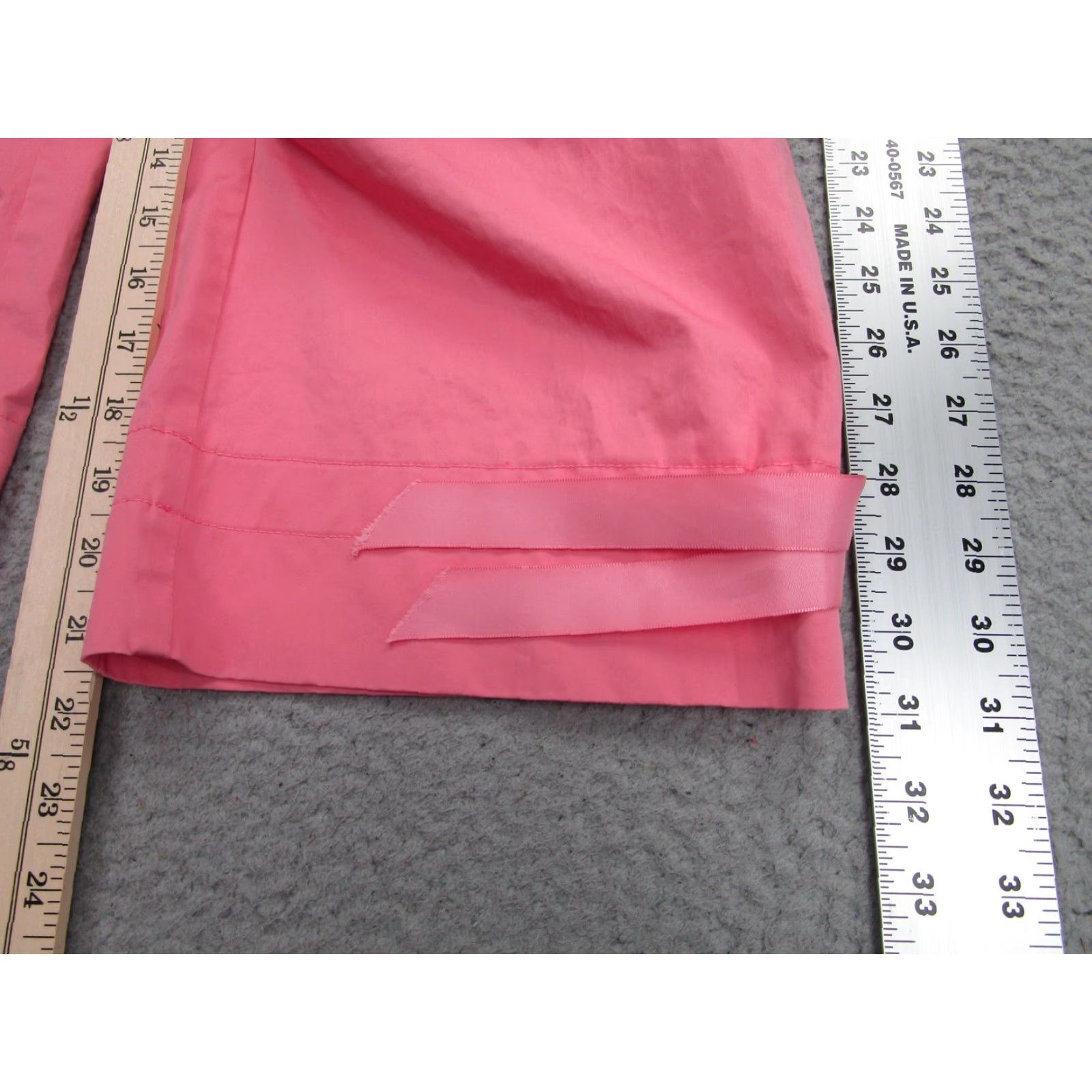 Trina Turk Trina Turk Pants Womens 12 Pink Cropped Capri Ribbon Tie Hem Casual Made USA Size 34" / US 12 / IT 48 - 2 Thumbnail
