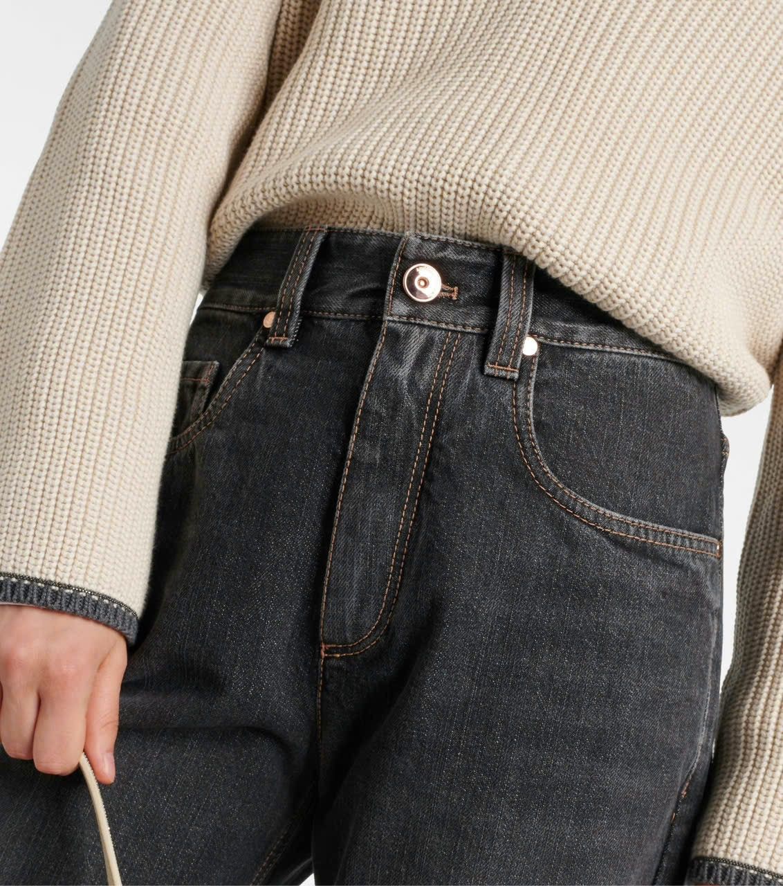 Brunello Cucinelli Brunello Cucinelli black wash wideleg jeans Size 26" / US 2 / IT 38 - 8 Thumbnail