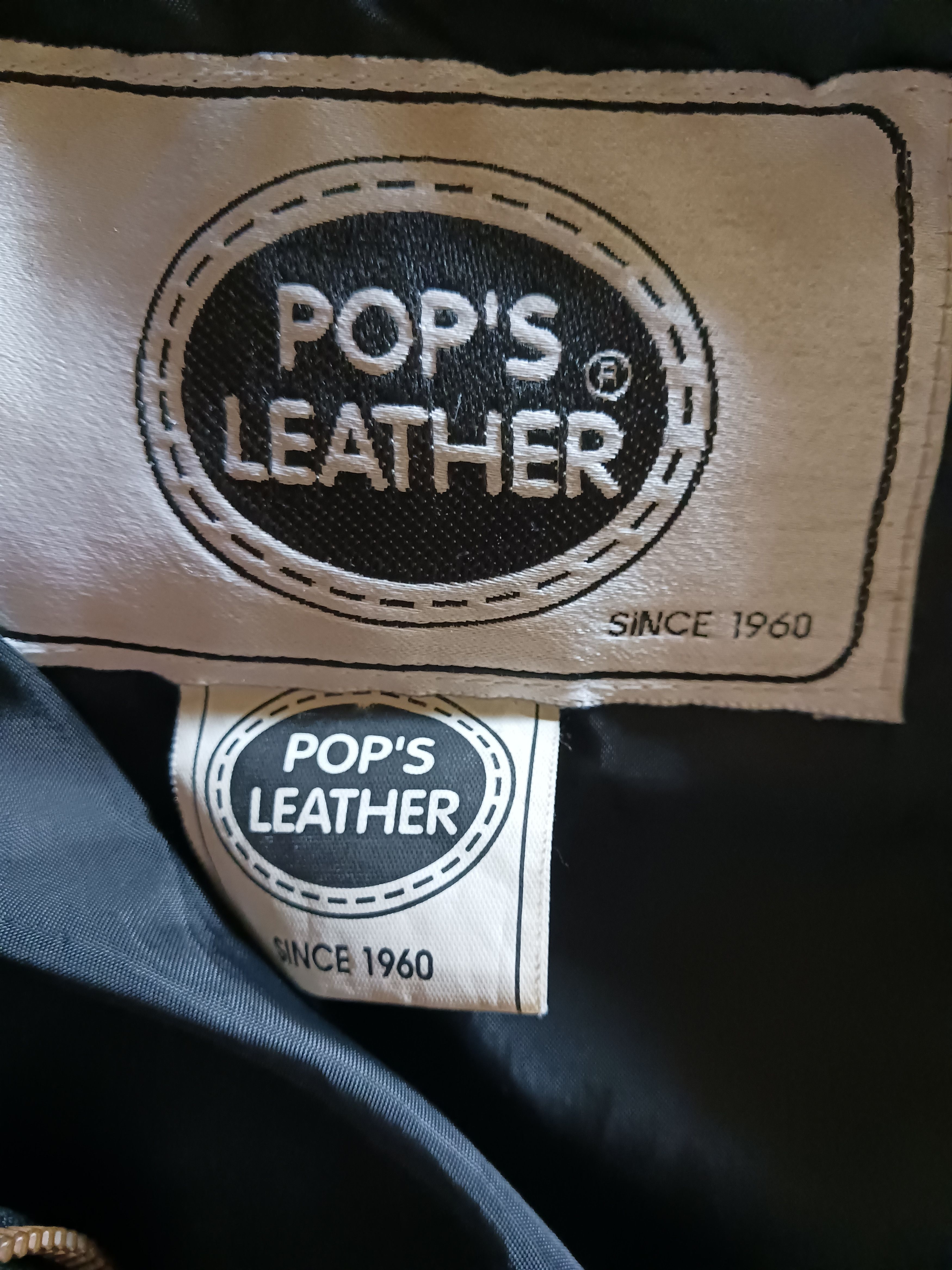 Vintage Vintage 90's Pop's Leather Jacket Size US L / EU 52-54 / 3 - 3 Thumbnail
