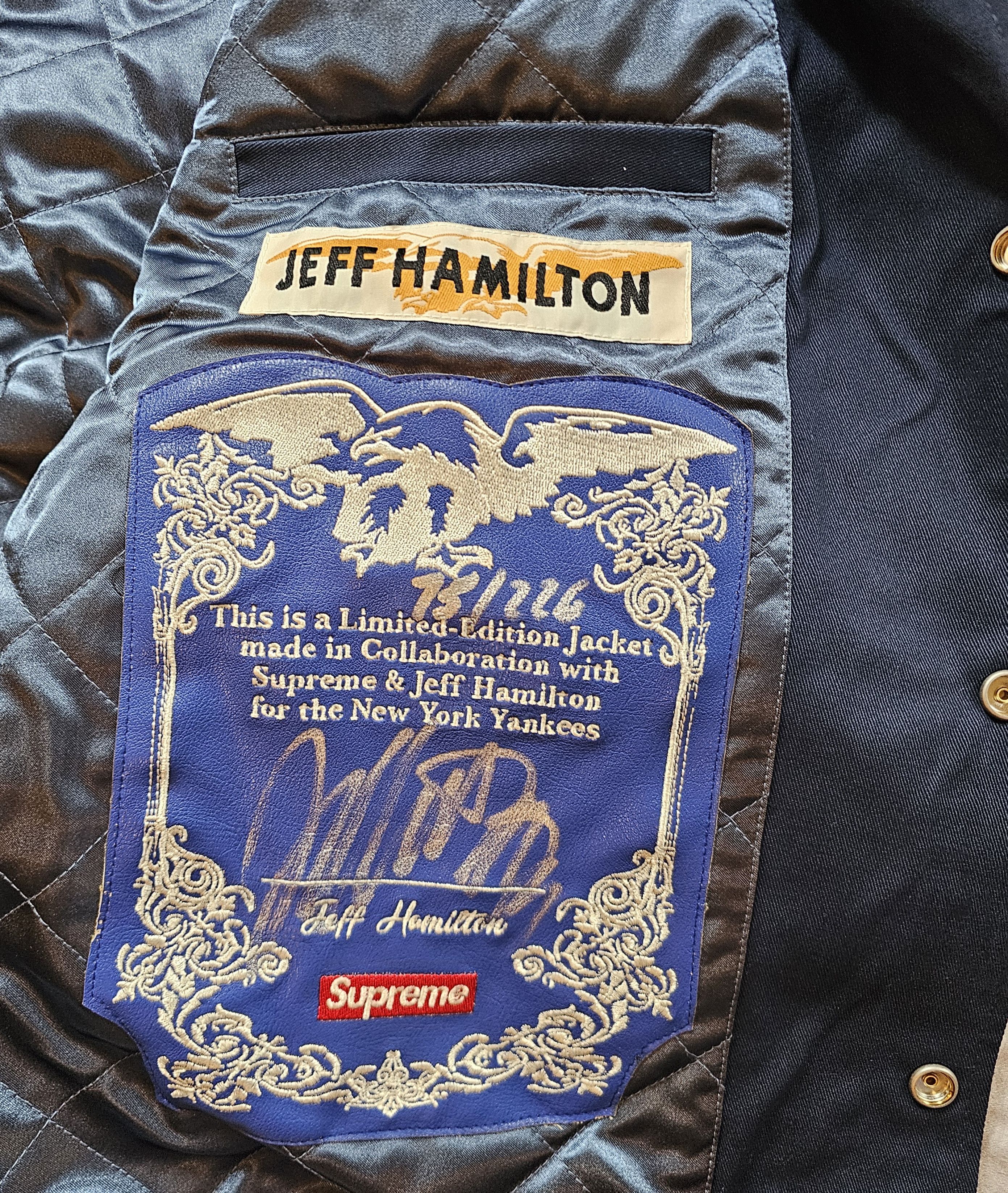 Supreme Supreme Jeff Hamilton New York Yankees Varsity Jacket Size US XXL / EU 58 / 5 - 4 Thumbnail