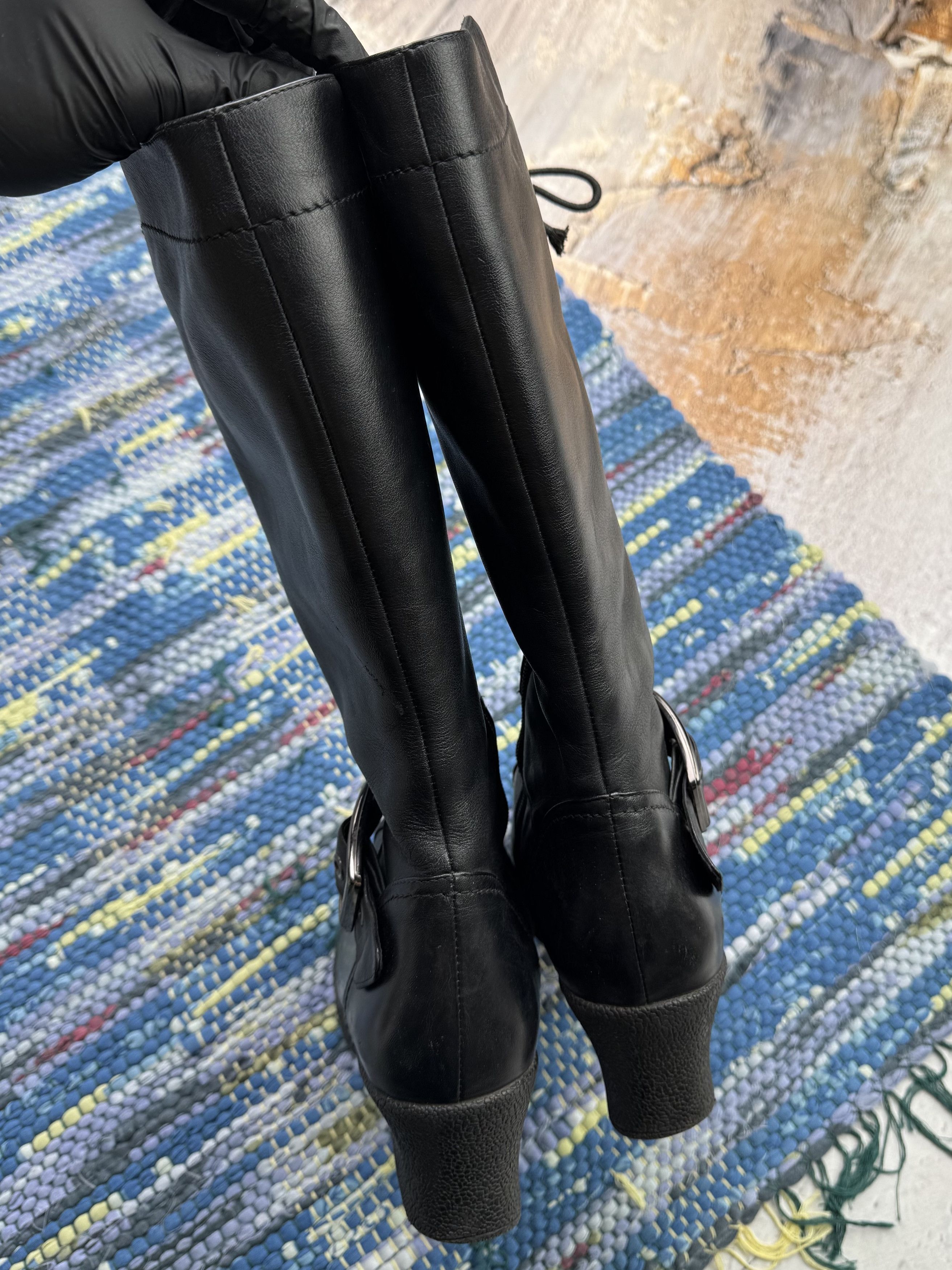 Japanese Brand Vintage Leather Boots With Straps A650D7(564) Size US 9 / IT 39 - 6 Thumbnail