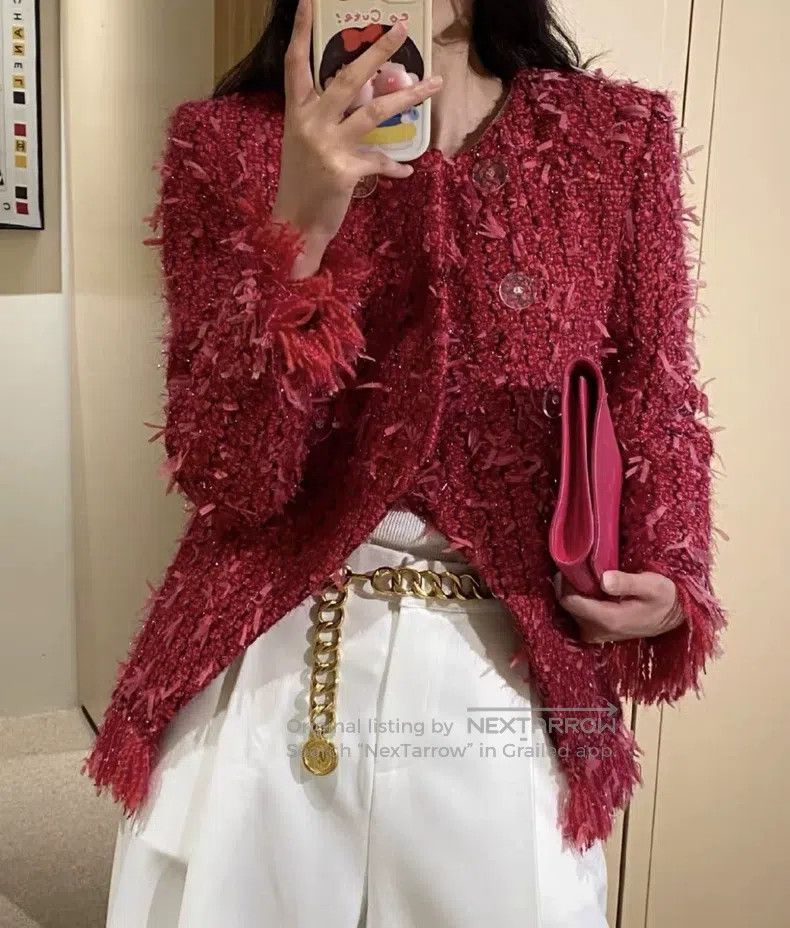 Chanel Chanel 17A Metropolis Series Red Tassel Coat Size XS / US 0-2 / IT 36-38 - 8 Thumbnail