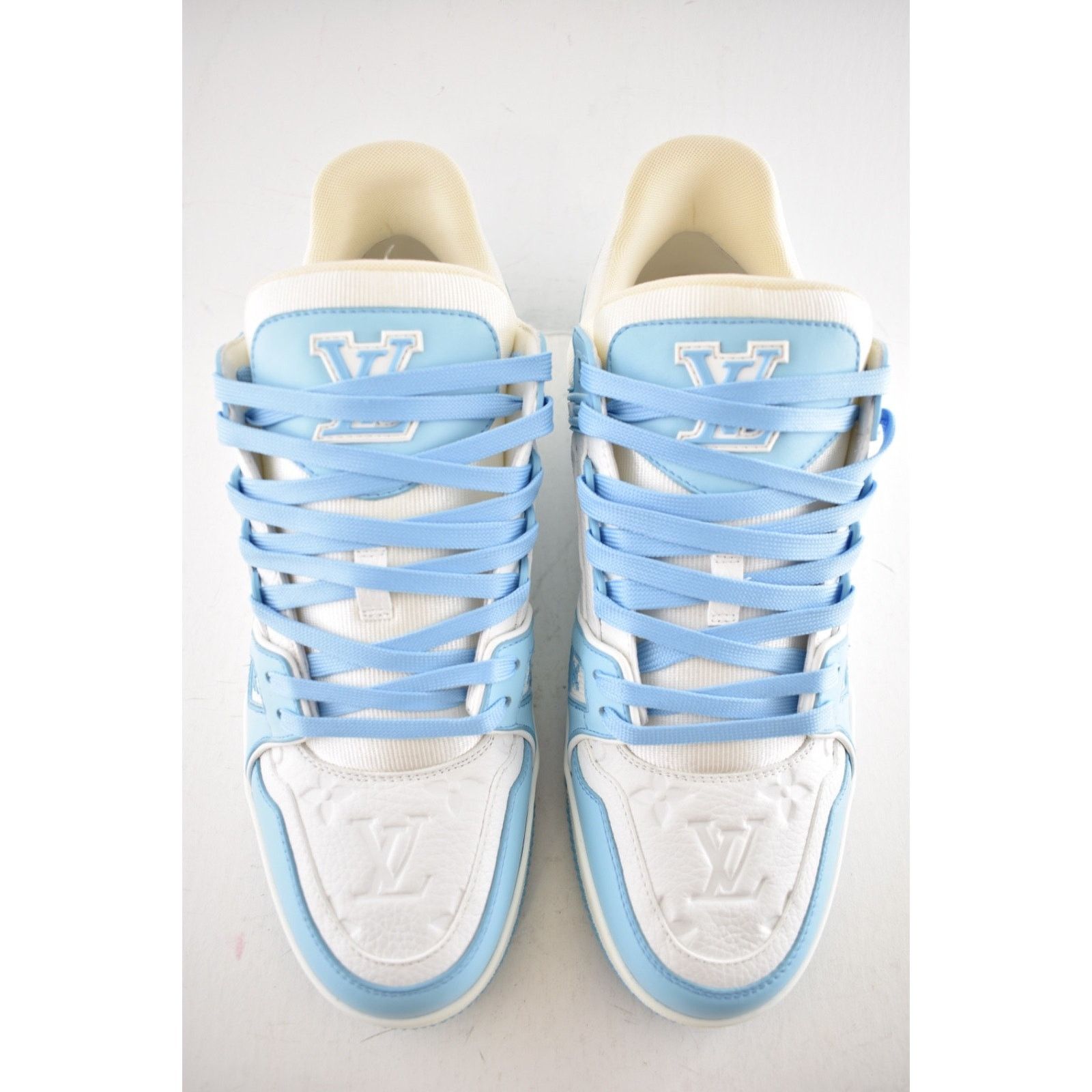 Louis Vuitton Louis Vuitton Sky Blue Empreinte White Leather Low Trainer Size US 10 / EU 43 - 9 Thumbnail