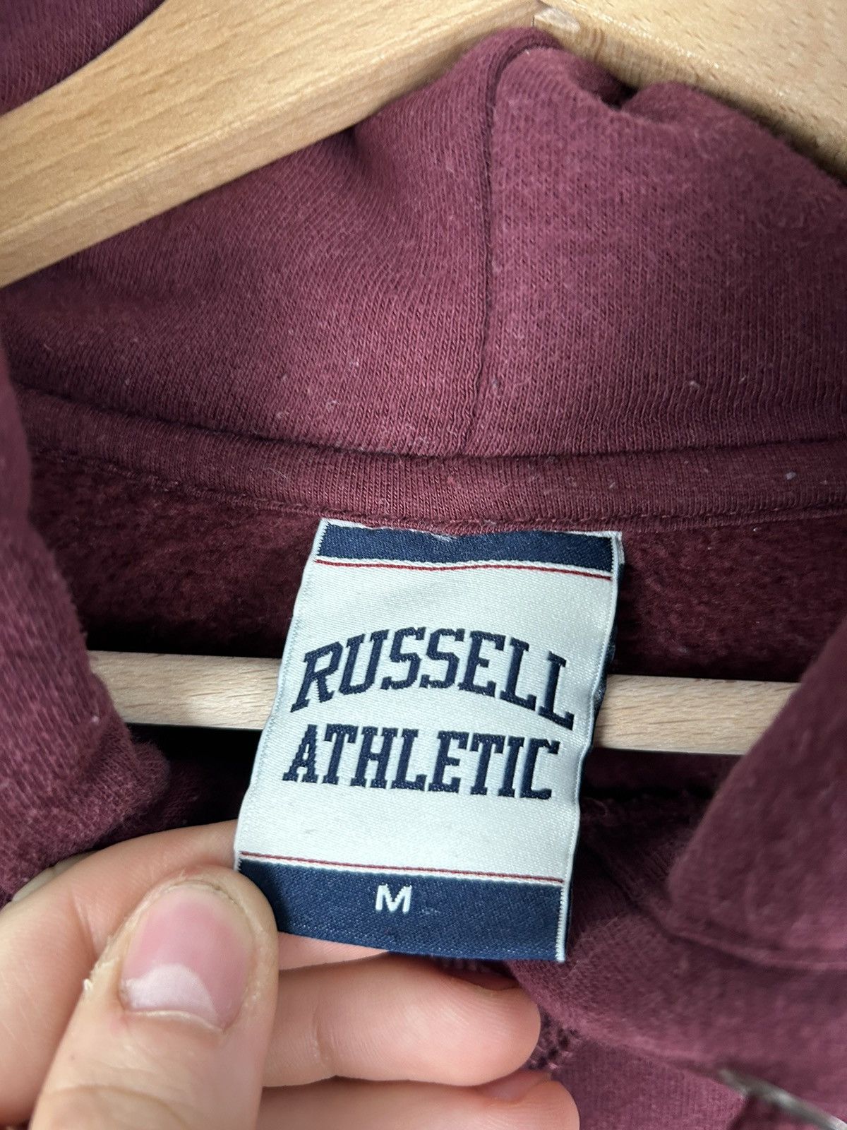 Russell Athletic Vintage Russell Athletic Burgundy Spellout Hoodie Rare Hype Size US M / EU 48-50 / 2 - 4 Thumbnail