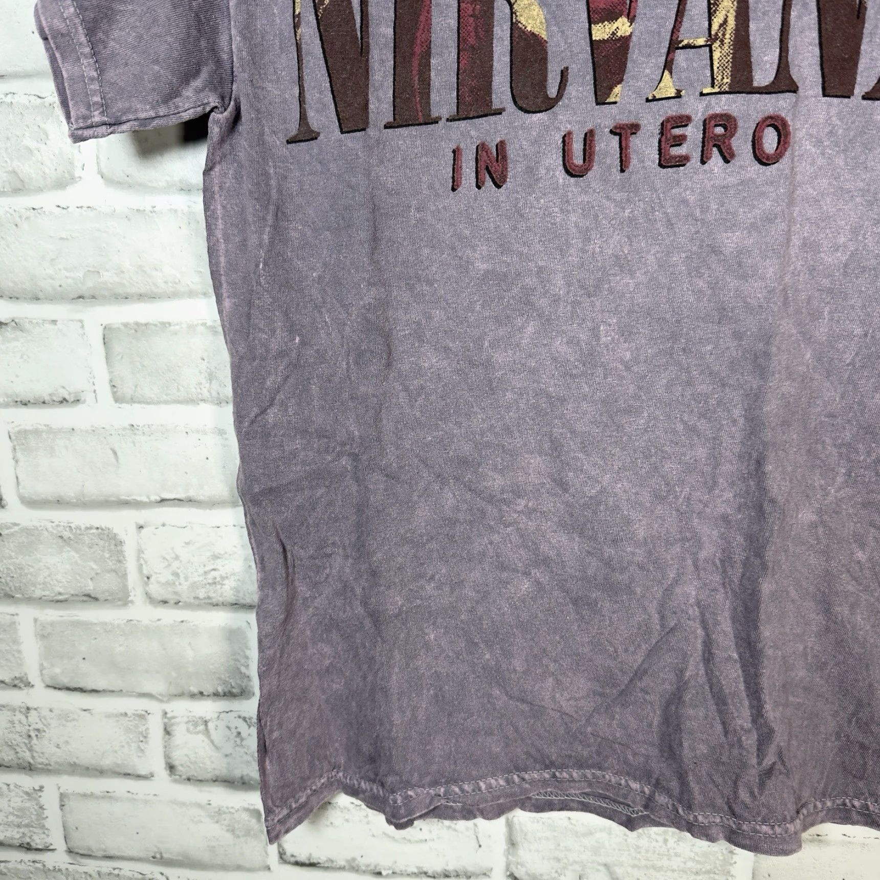 Vintage VINTAGE Nirvana T-Shirt Mens Small Purple In Utero Graphic Band Tee Size US S / EU 44-46 / 1 - 3 Thumbnail