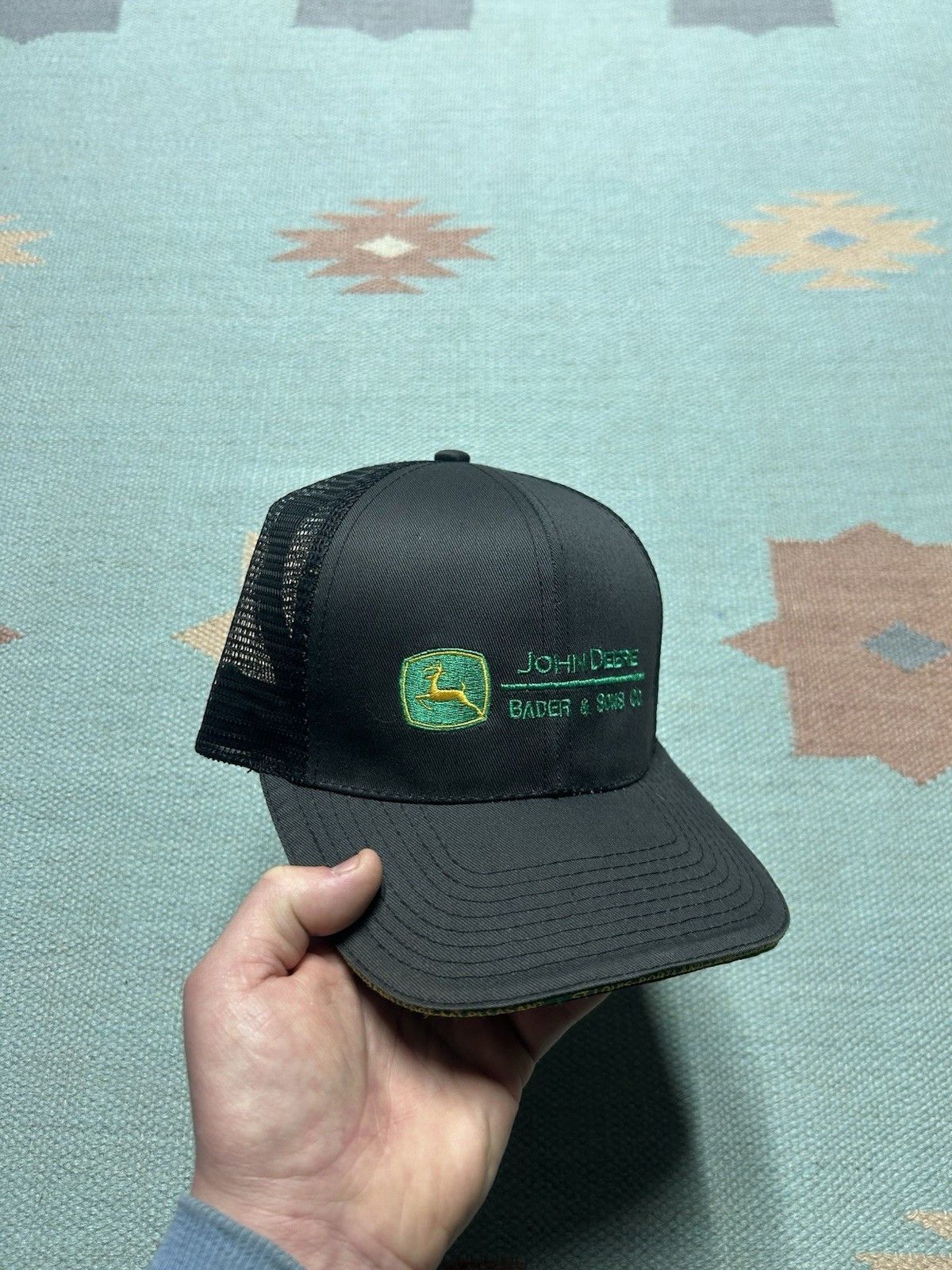 Vintage Vtg trucker hat John Deere Bader & Sons Michigan strapback Size ONE SIZE - 1 Thumbnail