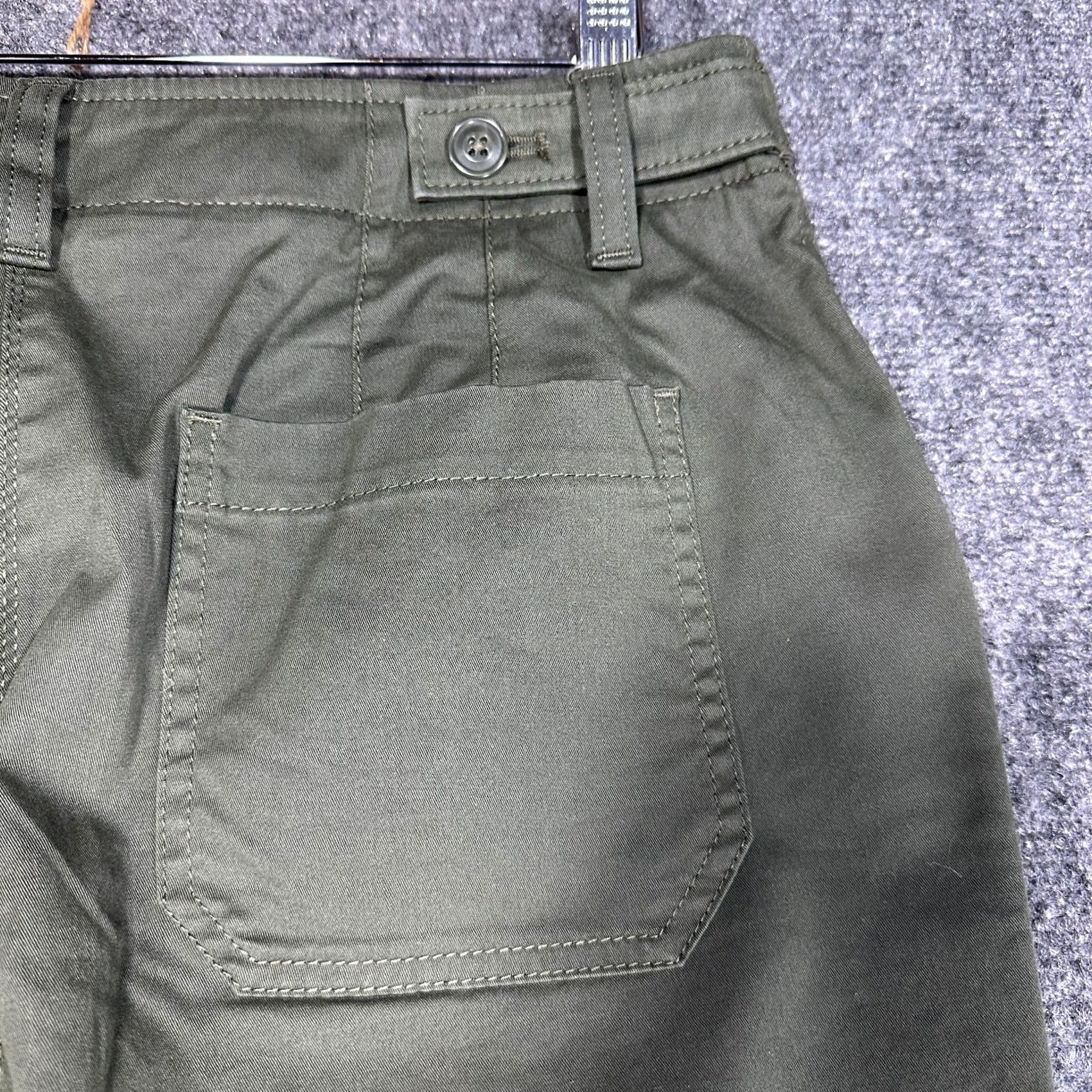 Talbots Talbots Pants Womens 12P High Waist Patch Pocket Crop Green Cotton Stretch Size 34" / US 12 / IT 48 - 8 Thumbnail