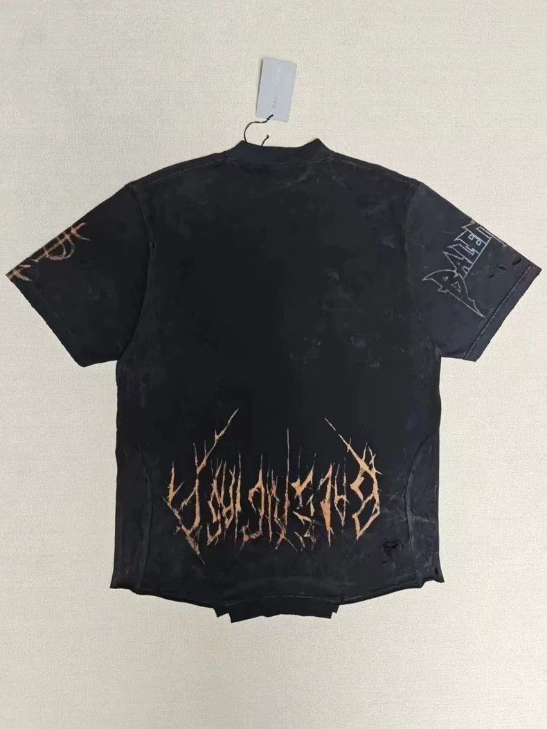 Balenciaga Balenciaga Balenciaga Distressed T-Shirt with Print Design Size US M / EU 48-50 / 2 - 2 Thumbnail