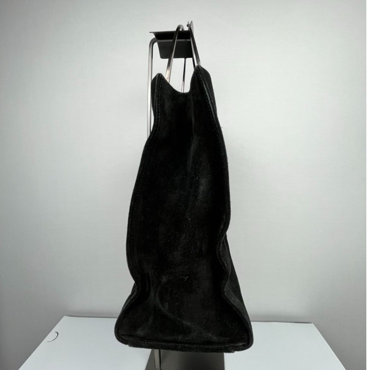 Gucci Gucci Black Suede Silver-Tone Handle Bag Vintage Size ONE SIZE - 4 Thumbnail