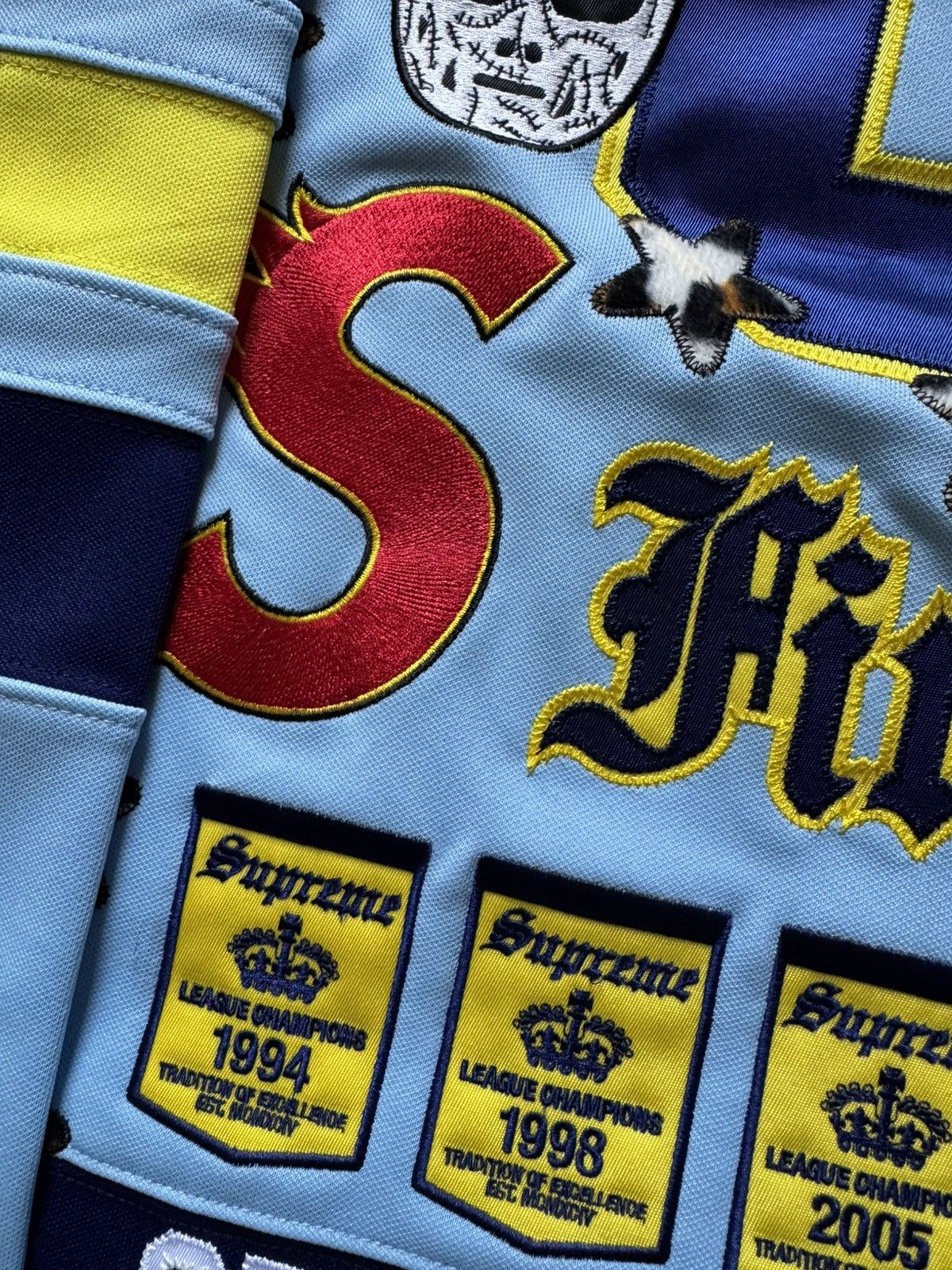 Supreme Supreme Fire & Ice Patches Hockey Jersey Light Blue Size US L / EU 52-54 / 3 - 5 Thumbnail