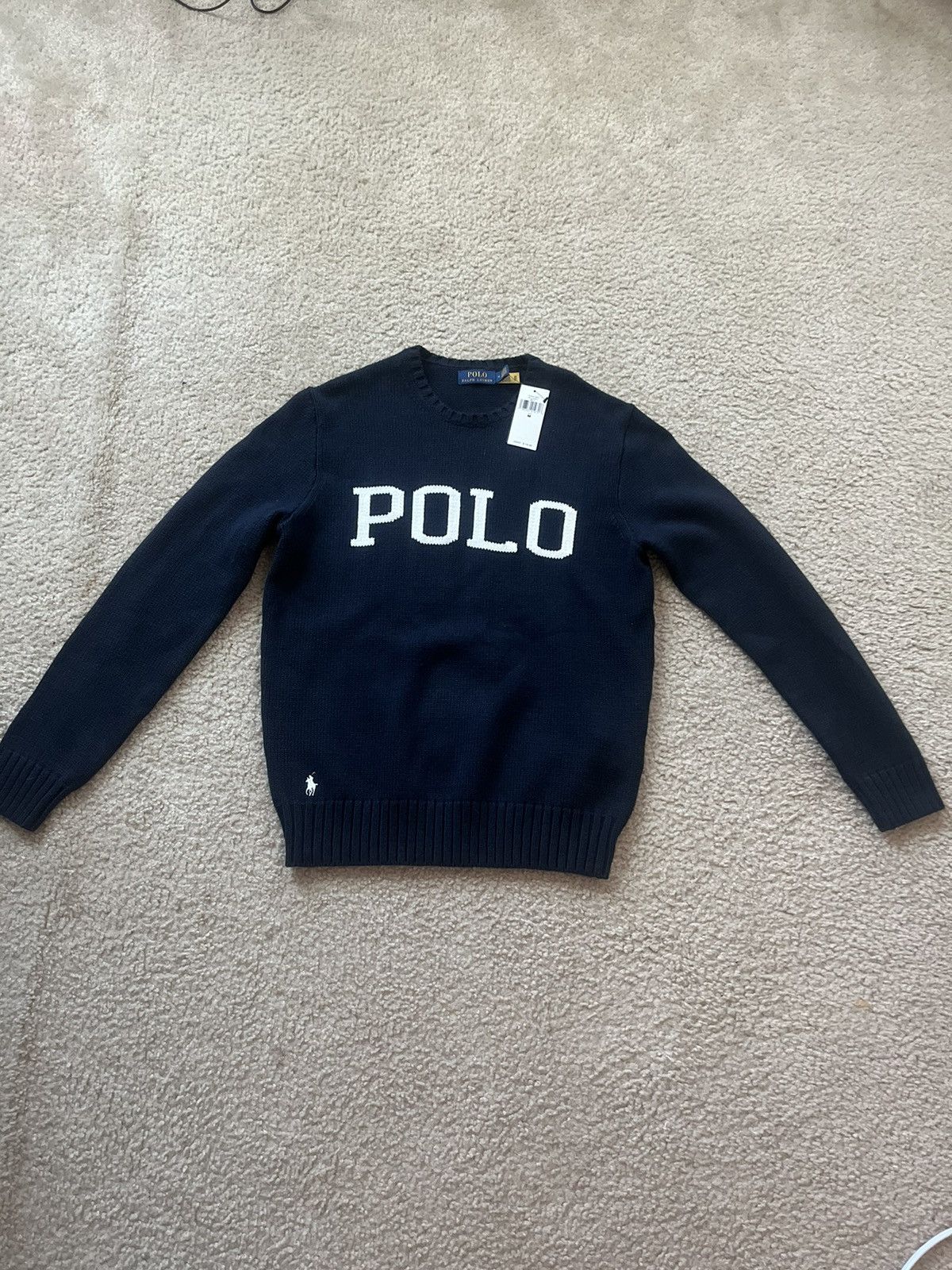Polo Ralph Lauren navy blue polo knit sweater Size US M / EU 48-50 / 2 - 1 Thumbnail
