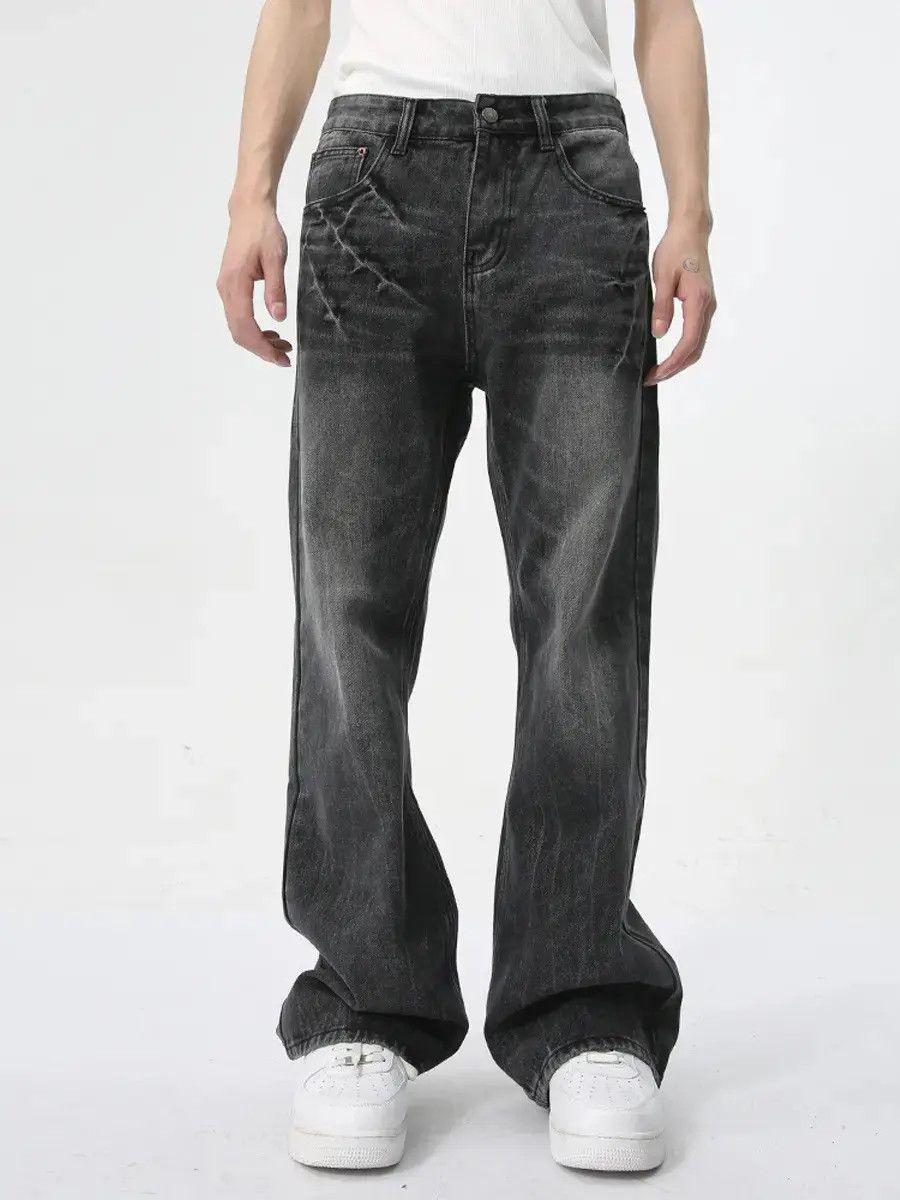 Japanese Brand Retro wide leg slightly flared lightning jeans Size US 32 / EU 48 - 1 Thumbnail