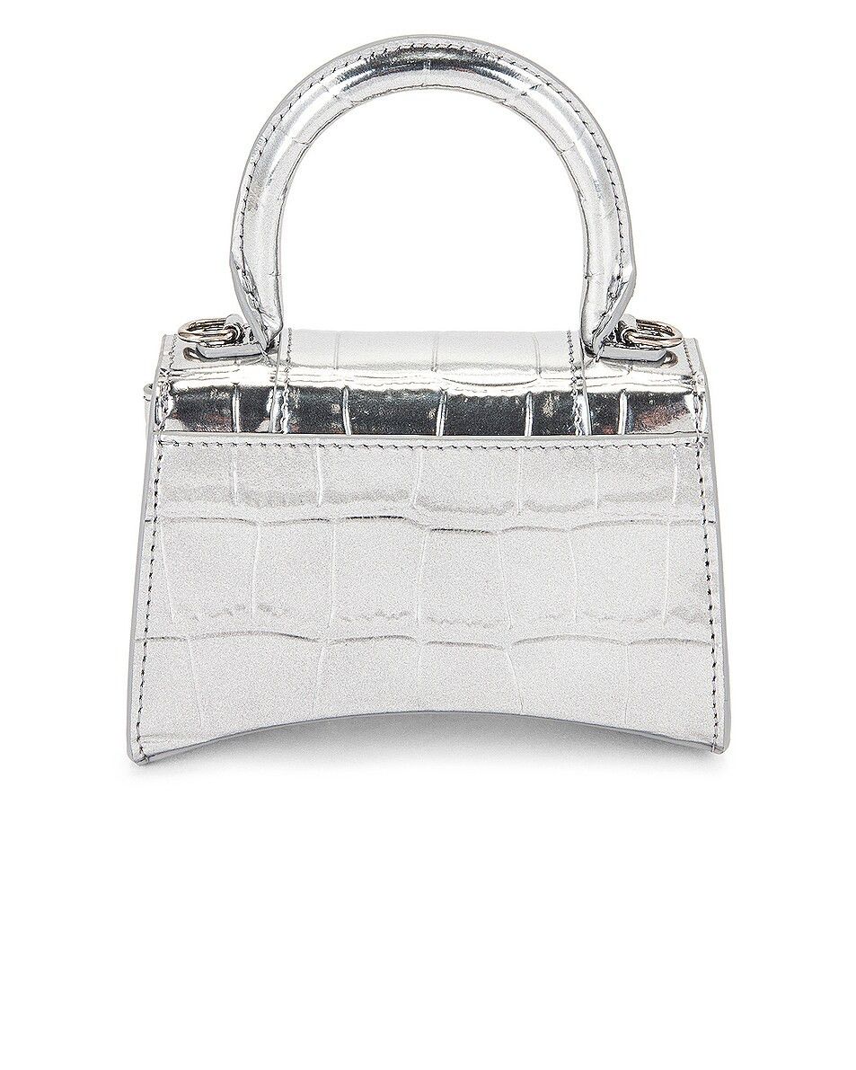 Balenciaga o1mt1gz1024 Size: OS / Hourglass Mini Bag W/Chain in Silver Size ONE SIZE - 5 Thumbnail