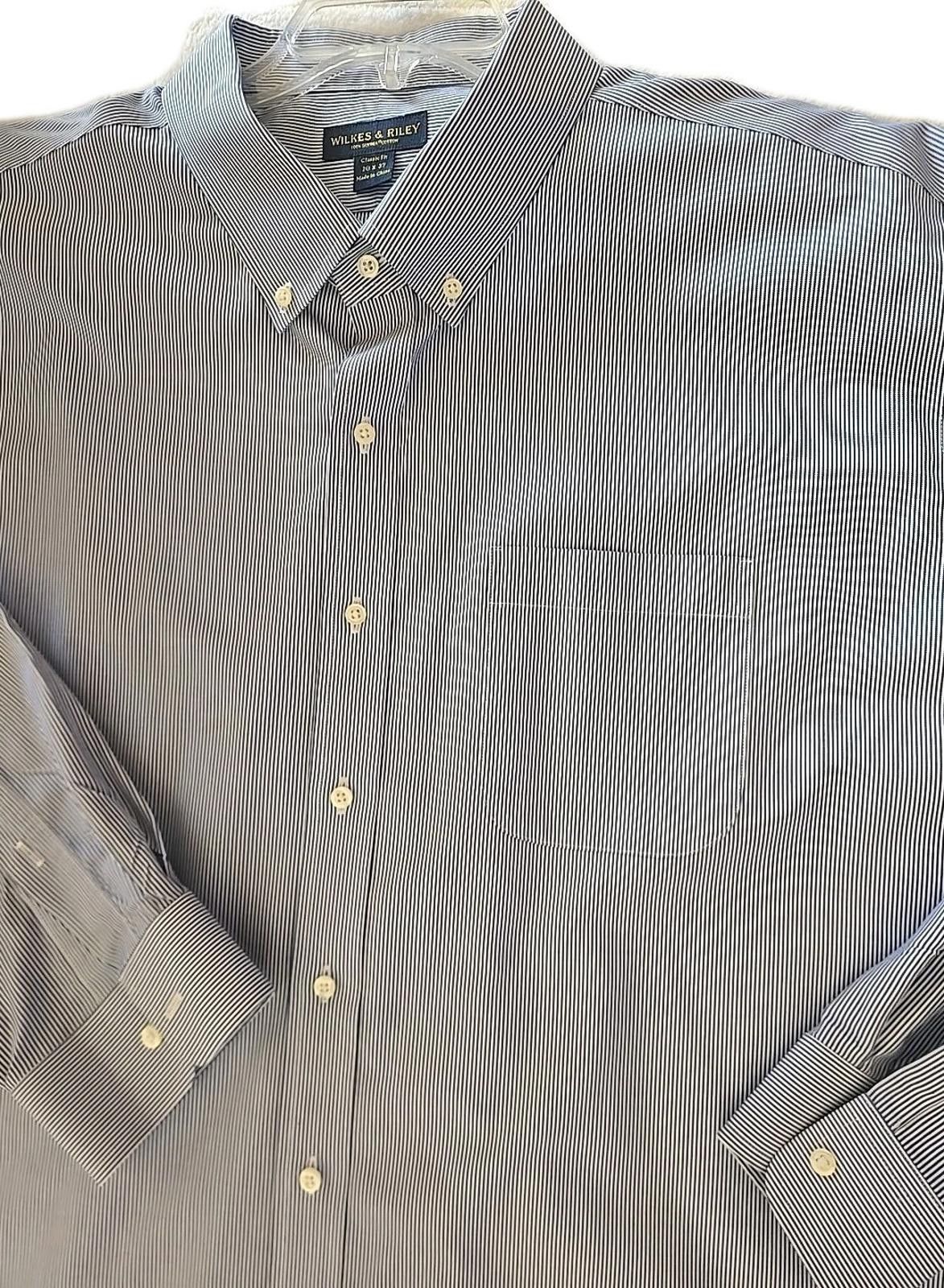 Other WILKES & RILEY Mens Classic Fit Dress Shirt 20 x 37 Supima Size 54R - 5 Thumbnail