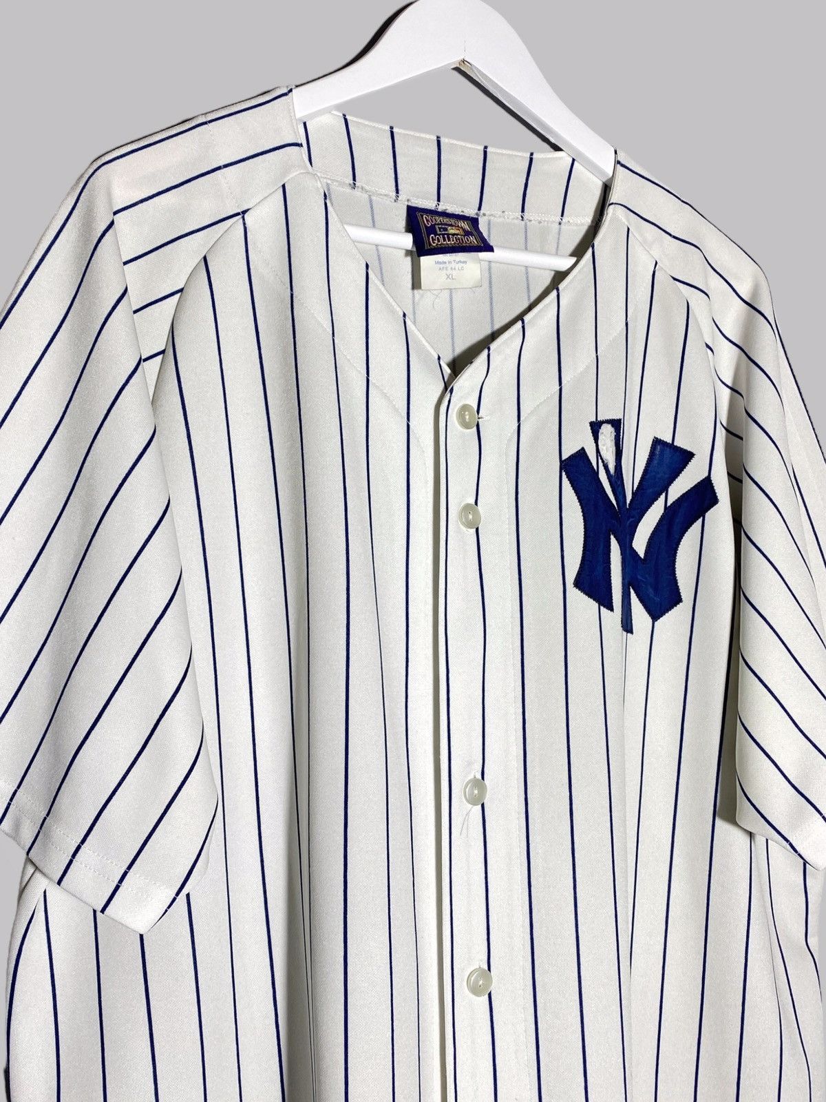 MLB × New York Yankees × Vintage Vintage New Tork Yankees Baseball Jersey Stripped Button Up Size US XL / EU 56 / 4 - 3 Thumbnail