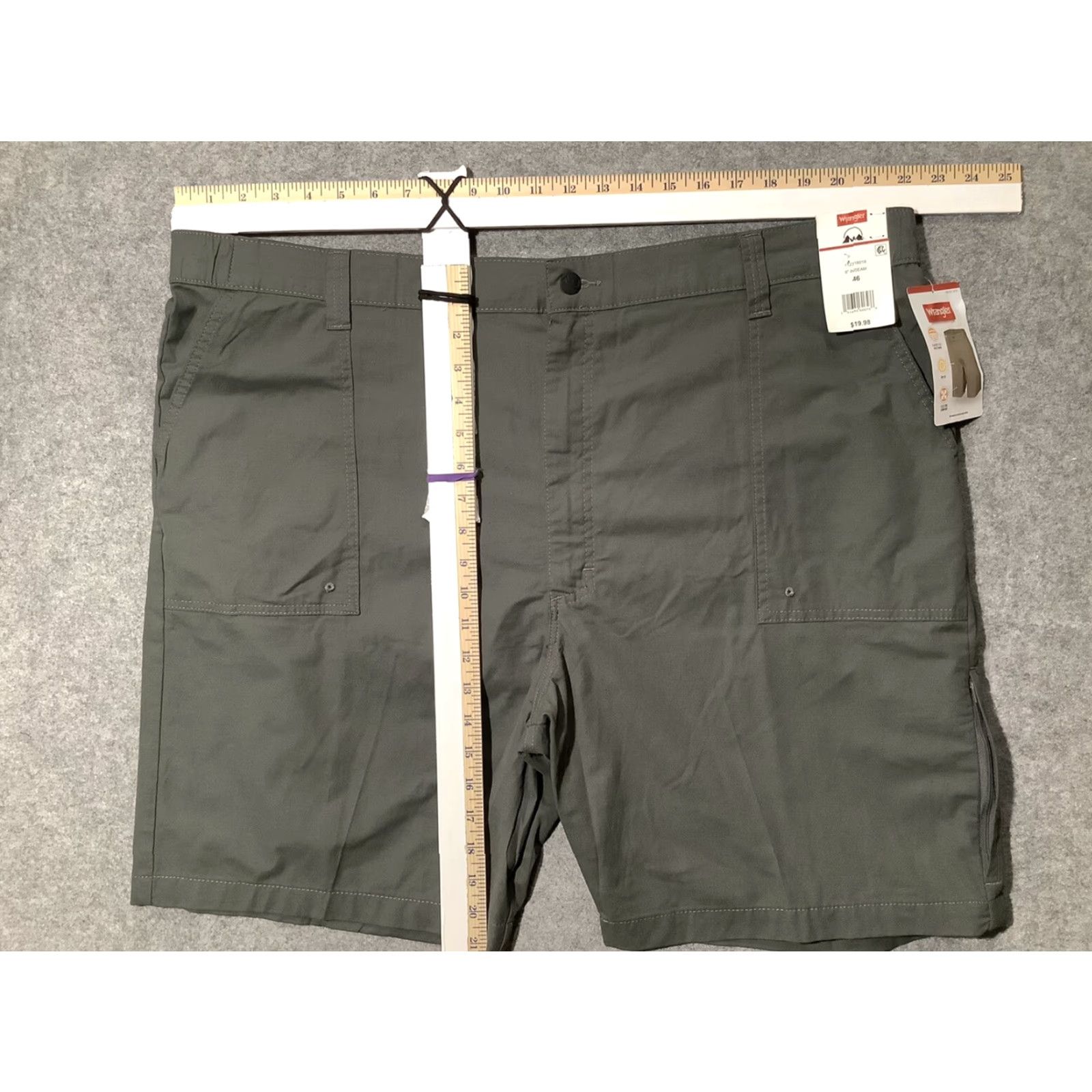 Wrangler Wrangler Gray Shorts Bermuda Relaxed 46 Men Cotton Nylon Spandex Flex Logo Cargo Pockets Casual Slim Size US 30 / EU 46 - 8 Thumbnail