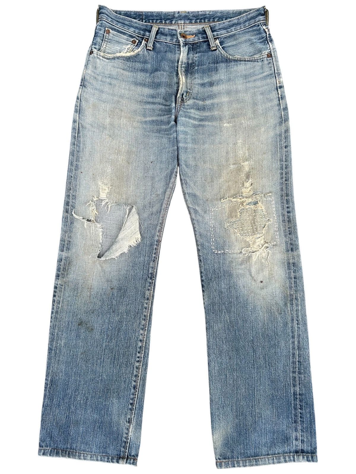Kapital Thrashed Vintage Edwin 505ZX Selvedge Dirty Denim Jeans Size US 32 / EU 48 - 1 Thumbnail