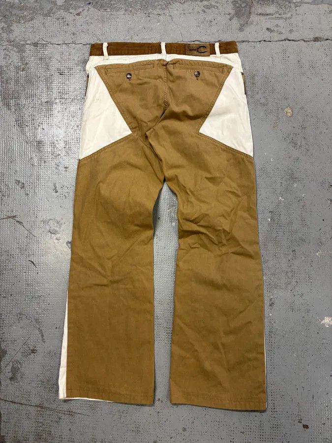 Just Cavalli SS2004 Cavalli Beige & White Calm Sahara Contrast Pants Size US 30 / EU 46 - 6 Thumbnail