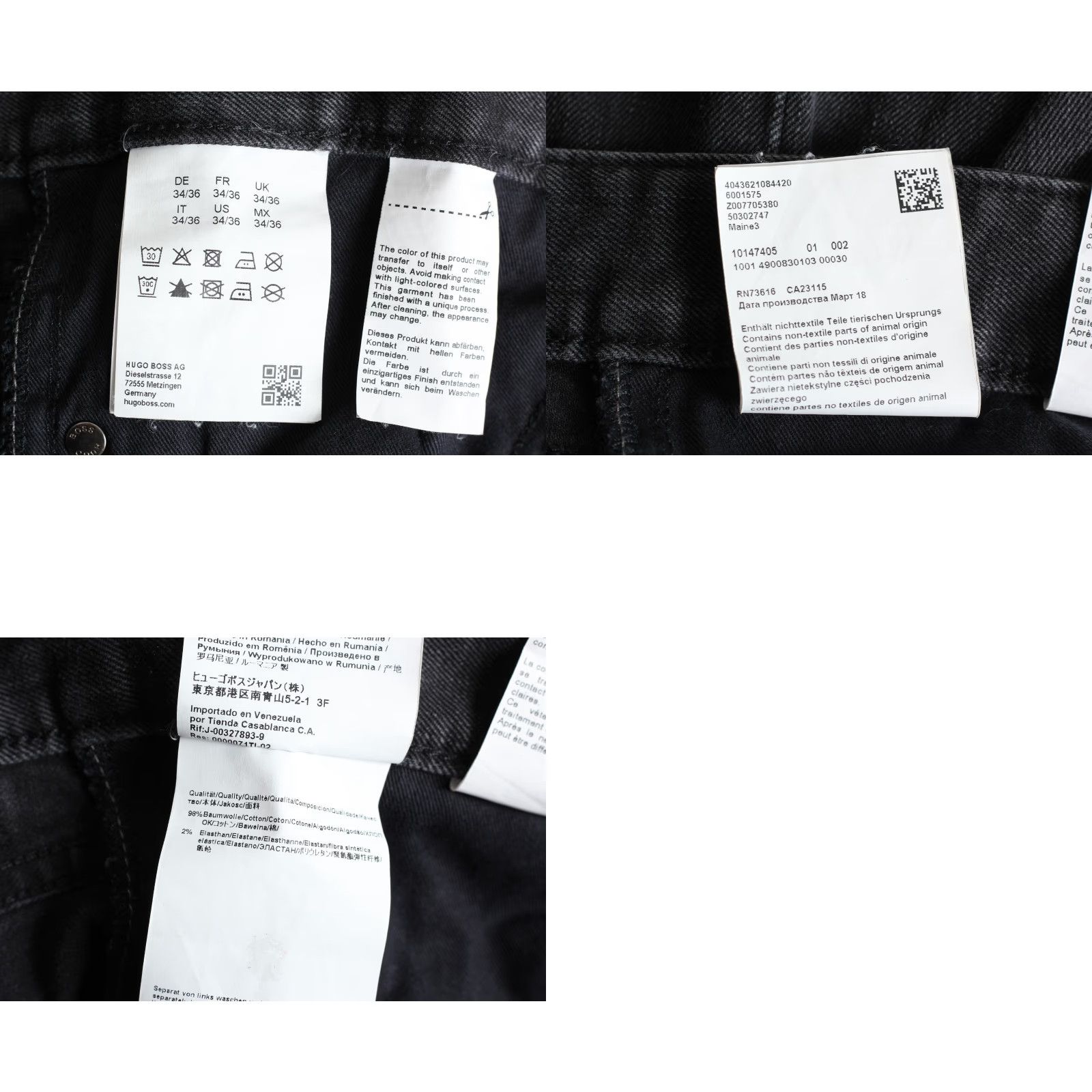 Hugo Boss VINTAGE HUGO BOSS Maine3 Jeans Men W34 L36 Slim Fit Stretch DZ7401 Size US 34 / EU 50 - 8 Thumbnail