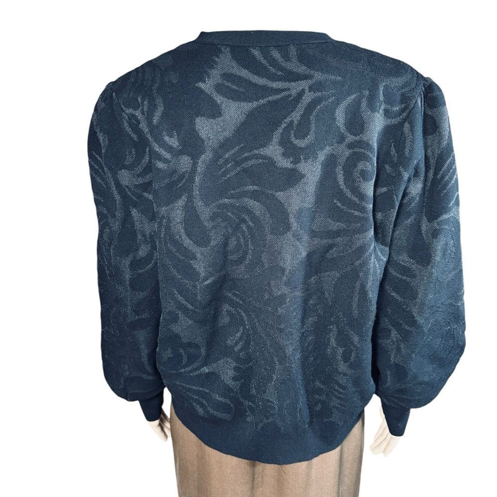 Chicos New Chico's Black Mesh Jacquard Cardigan Size 2 US L Size L / US 10 / IT 46 - 5 Thumbnail