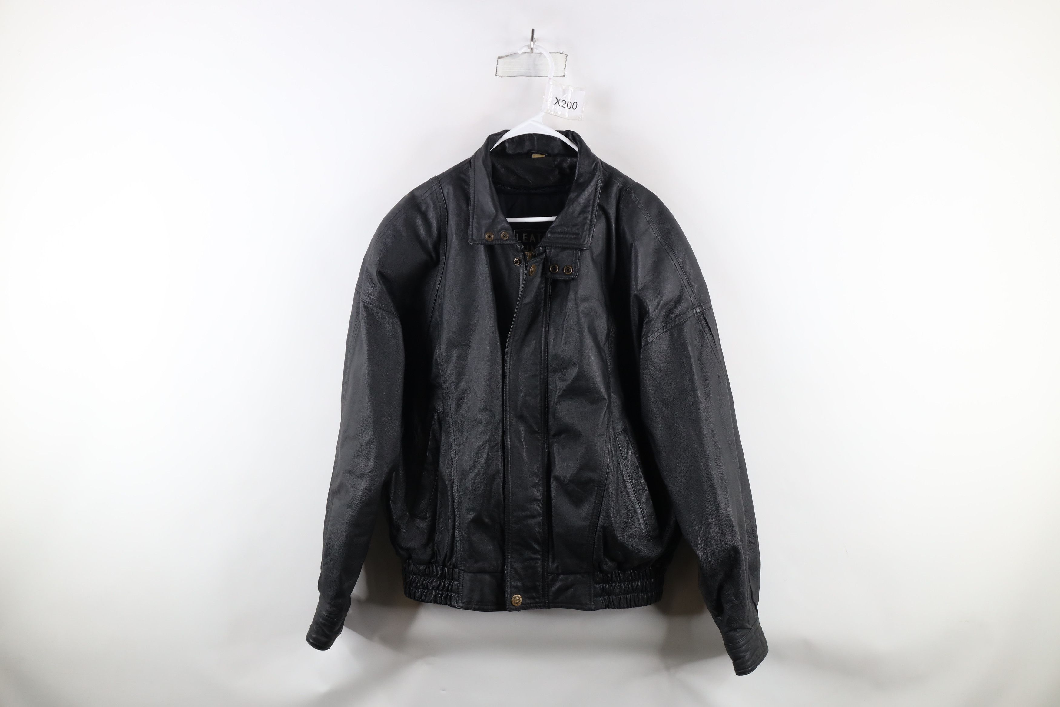 Vintage Vintage 90s Streetwear Leather Flight Bomber Jacket Black Size US M / EU 48-50 / 2 - 1 Thumbnail