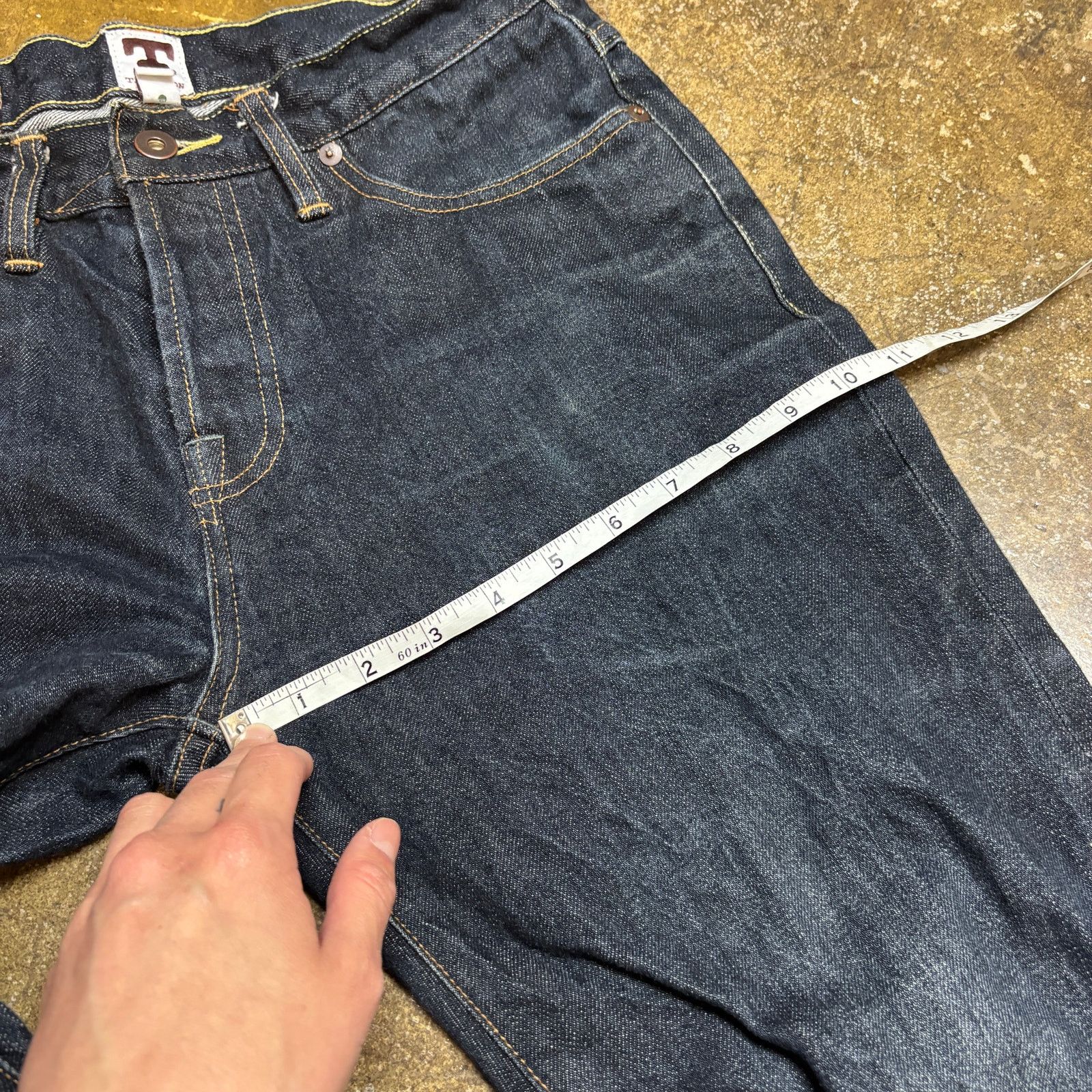 Tellason Tellason Elgin Mid Rise Slim Tapered Selvedge Jeans 31x25 Size US 31 - 11 Thumbnail