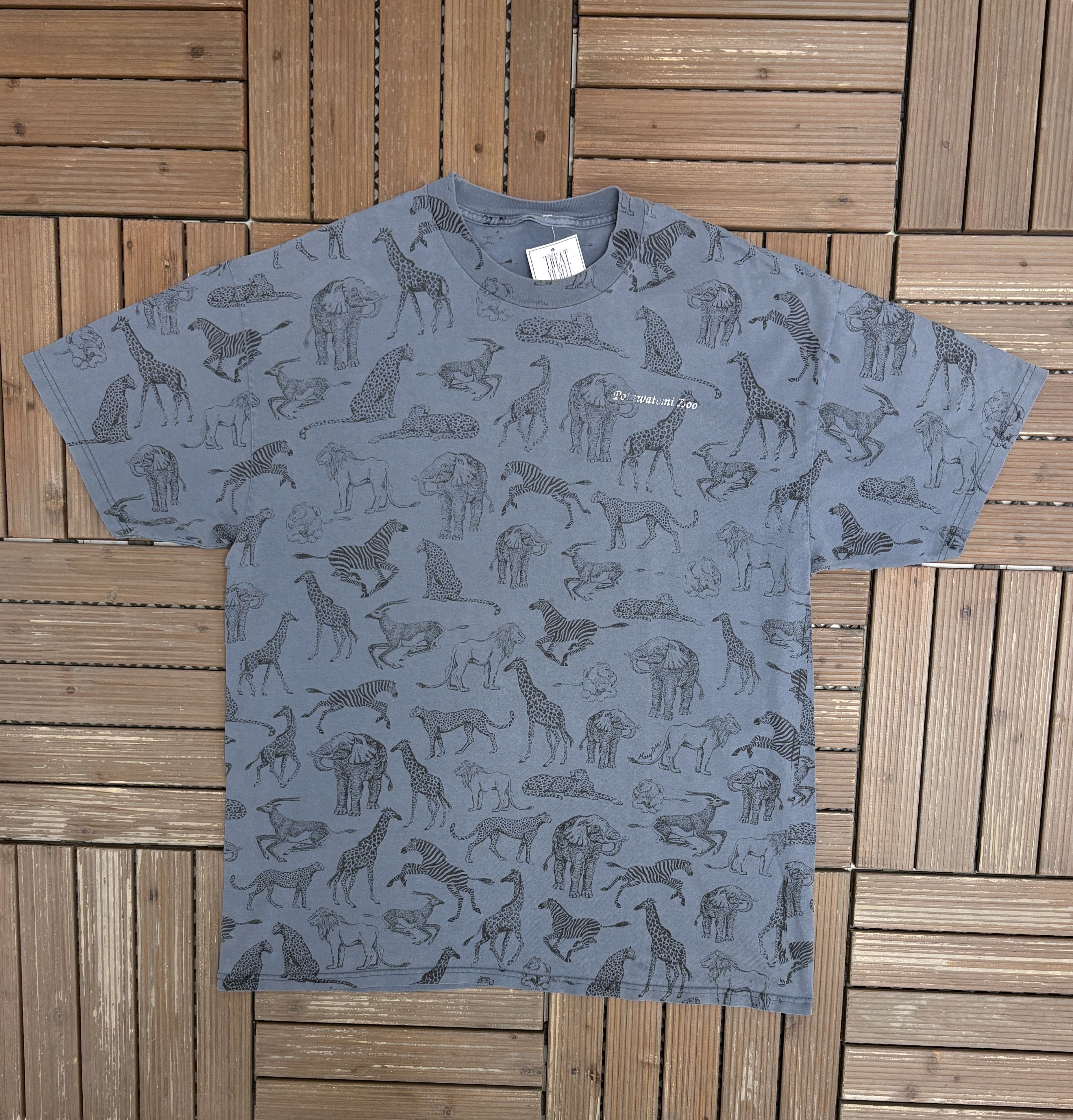Vintage Potawatomi Zoo South Bend, Indiana Vintage AOP Tee Size US XL / EU 56 / 4 - 1 Thumbnail