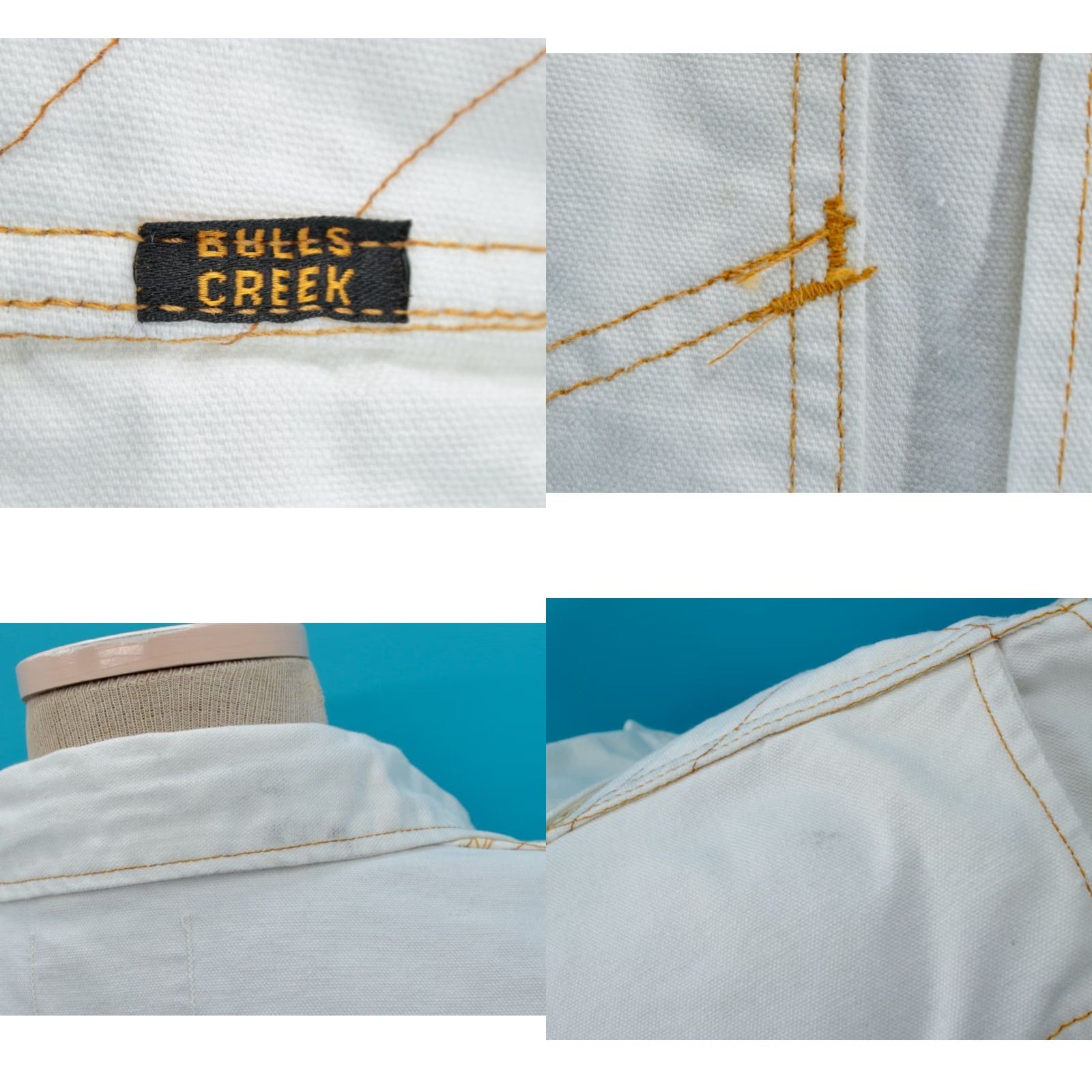 SafTbak VINTAGE Bulls Creek Denim Jacket Shirt Men’s 70s XL White 1970s Denim Jacket Bulls Creek Mens XL White 70s Jacket Size US XL / EU 56 / 4 - 8 Thumbnail