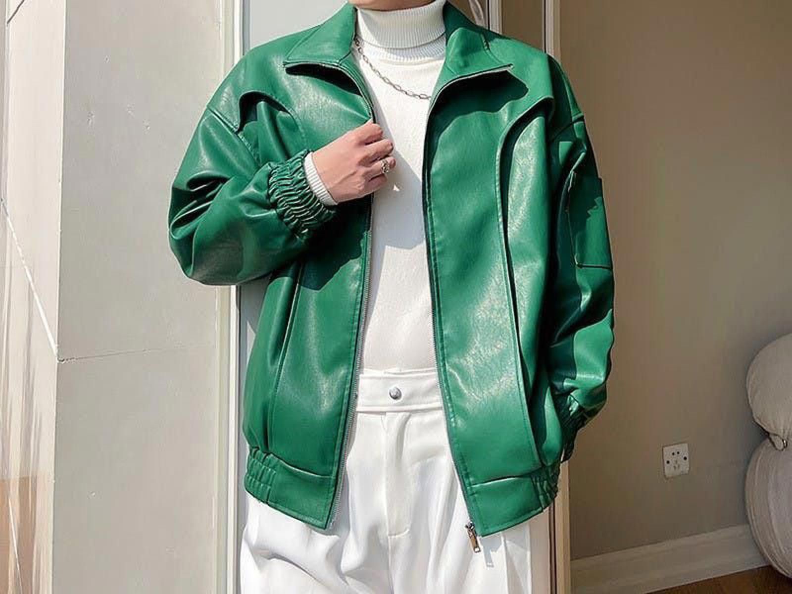 Other PU Leather Green Zip Jacket Size US M / EU 48-50 / 2 - 3 Thumbnail