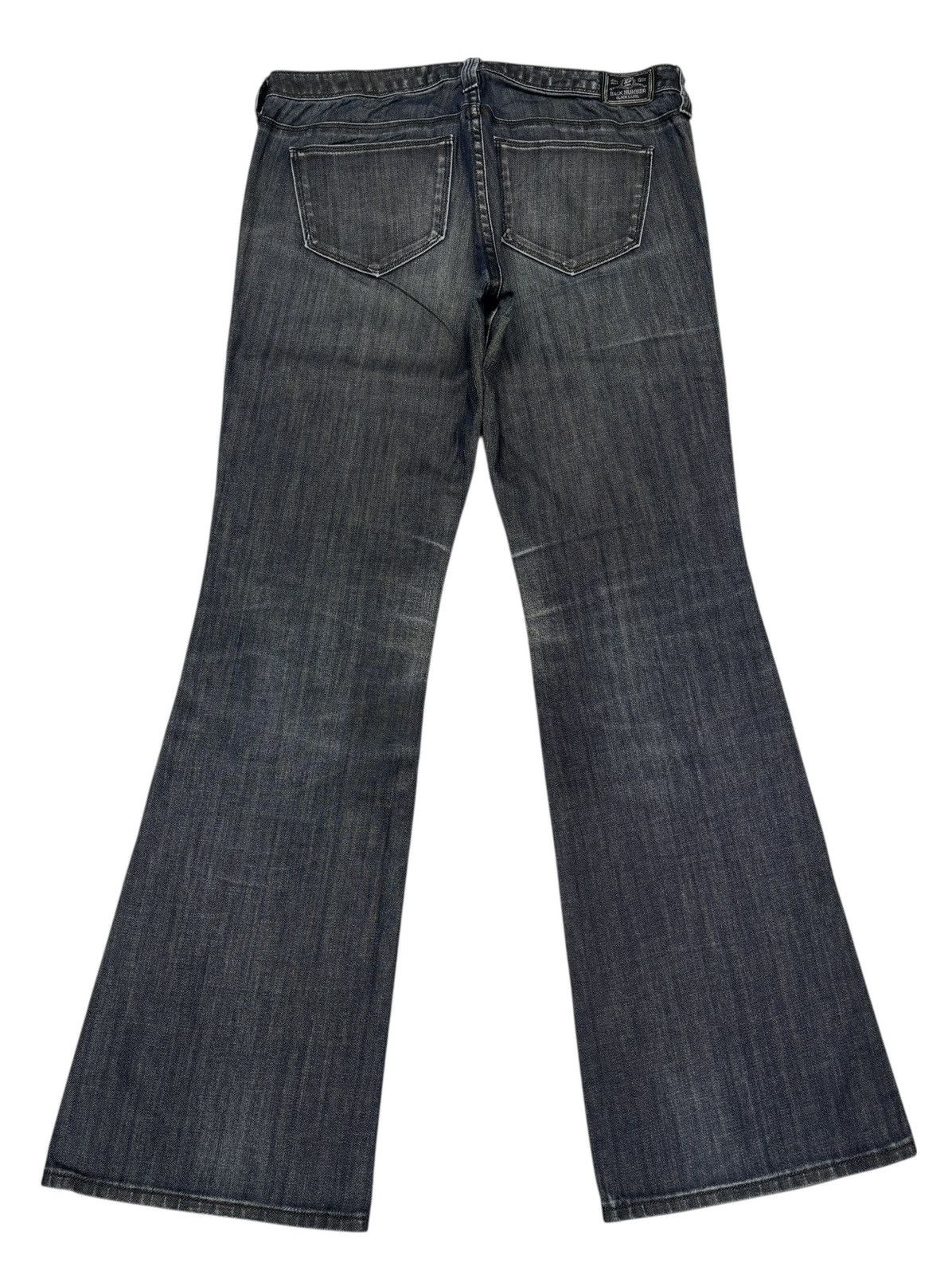 Hysteric Glamour × Undercover FLARE WAXED BACK NUMBER LOW RISE BOOTCUT JEANS FLARE JEAN Size US 32 / EU 48 - 2 Thumbnail