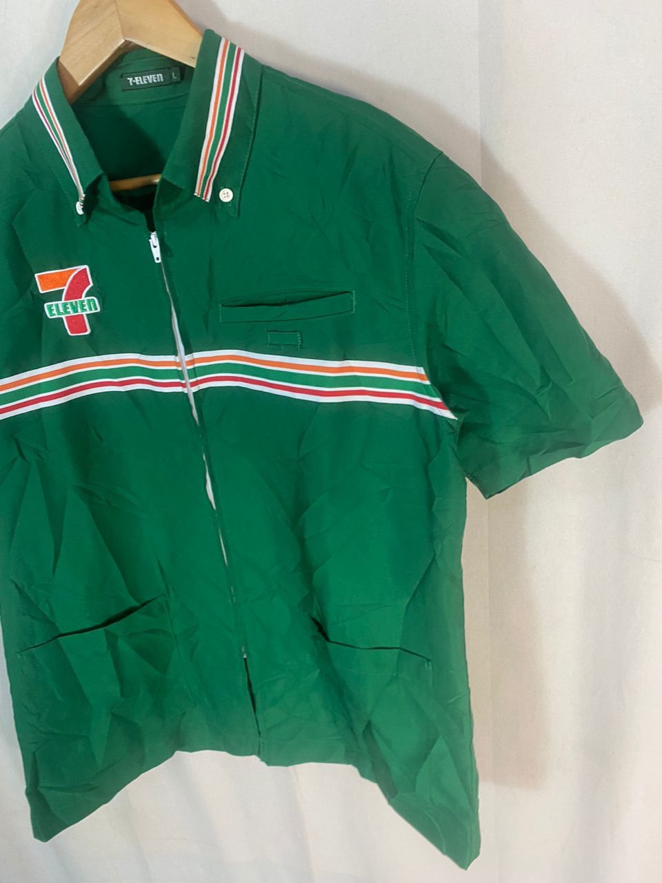 Japanese Brand Vintage 7-eleven spellout uniform zipper shirt Size US L / EU 52-54 / 3 - 4 Thumbnail