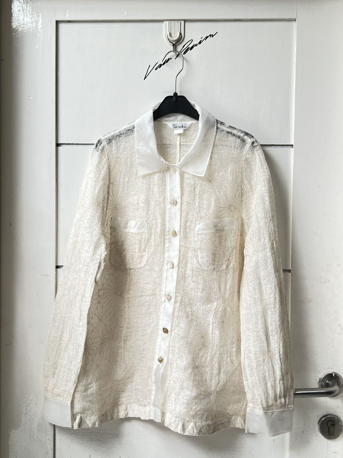 Other Japanese Brand Sdm Sedhwa White Mesh Shirt Size US XS / EU 42 / 0 - 1 Thumbnail
