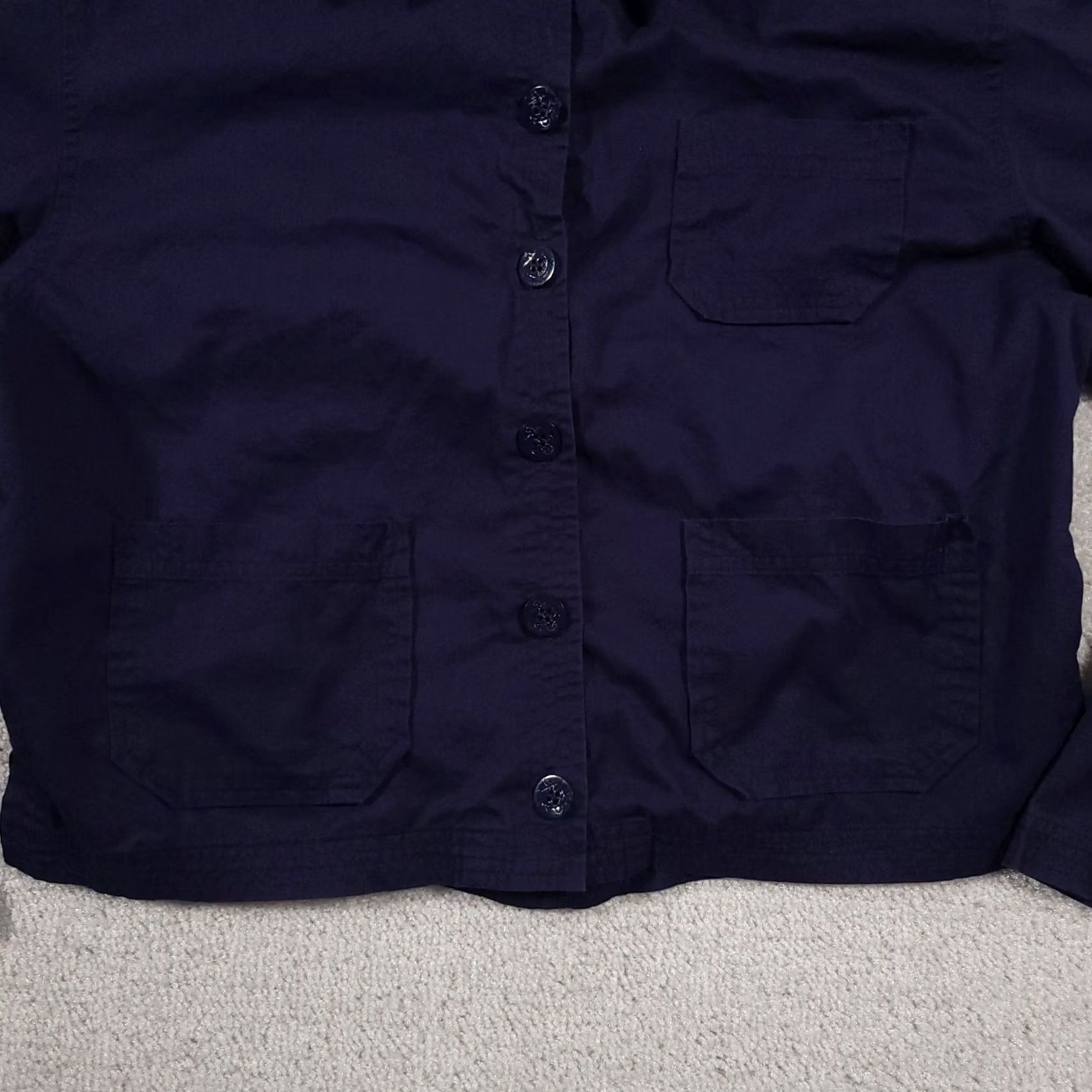 Vintage White Stag Regulation Peacoat Women's Small Navy Blue Crop Pockets Button Front Coat Size S / US 4 / IT 40 - 4 Thumbnail